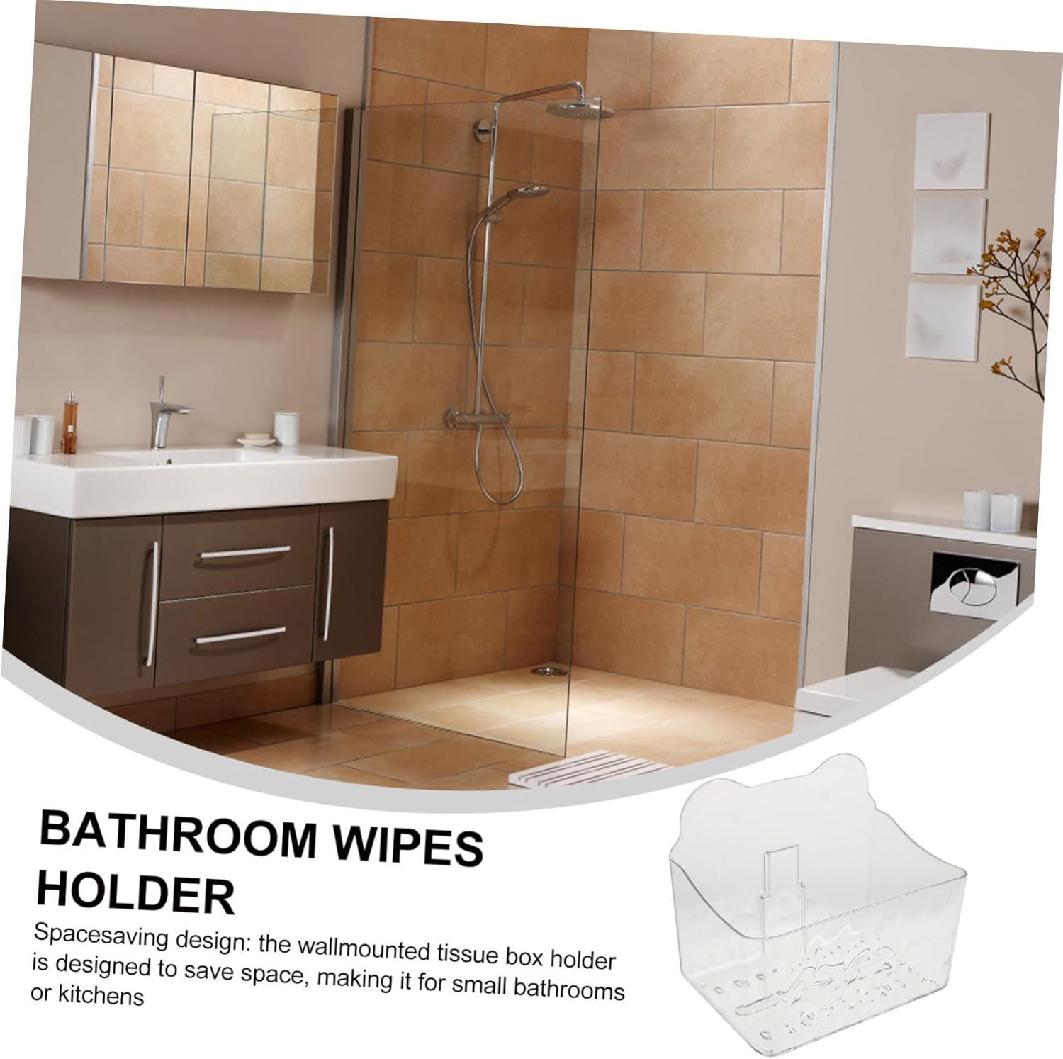 Amosfun Convenient Wall-Mounted Tissue Box Holder Holds Wipes Napkins Eggs Easy to Clean