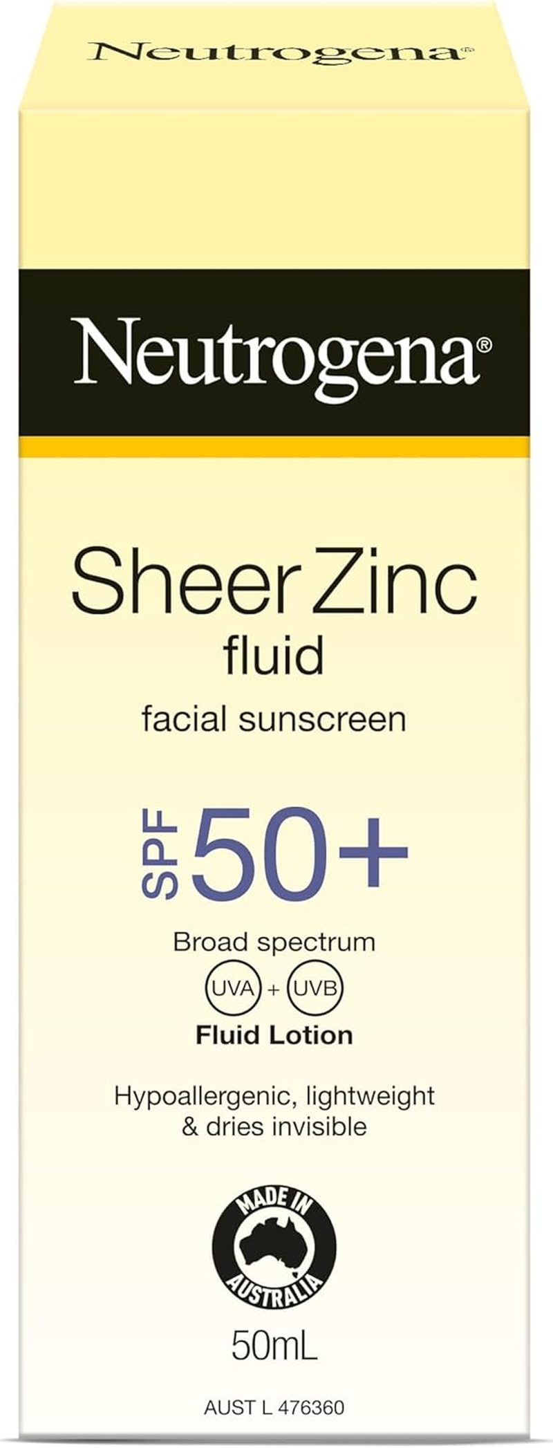 Neutrogena Sheer Zinc Face Fluid Sunscreen SPF50+ 50 Ml image number 1