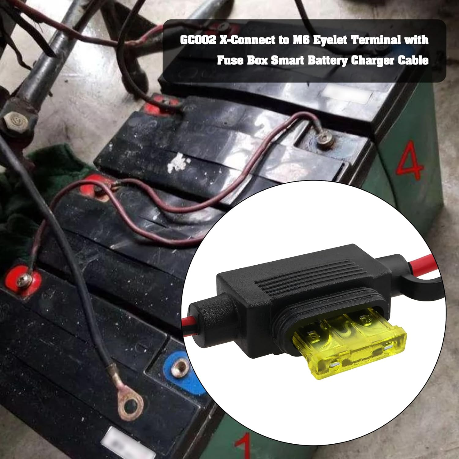 SING F LTD X-Connect to M6 Eyelet Terminal Wires Harness Smart Battery Chargers Extension Cable Compatible with NOCO GC002 X-Connect image number 6