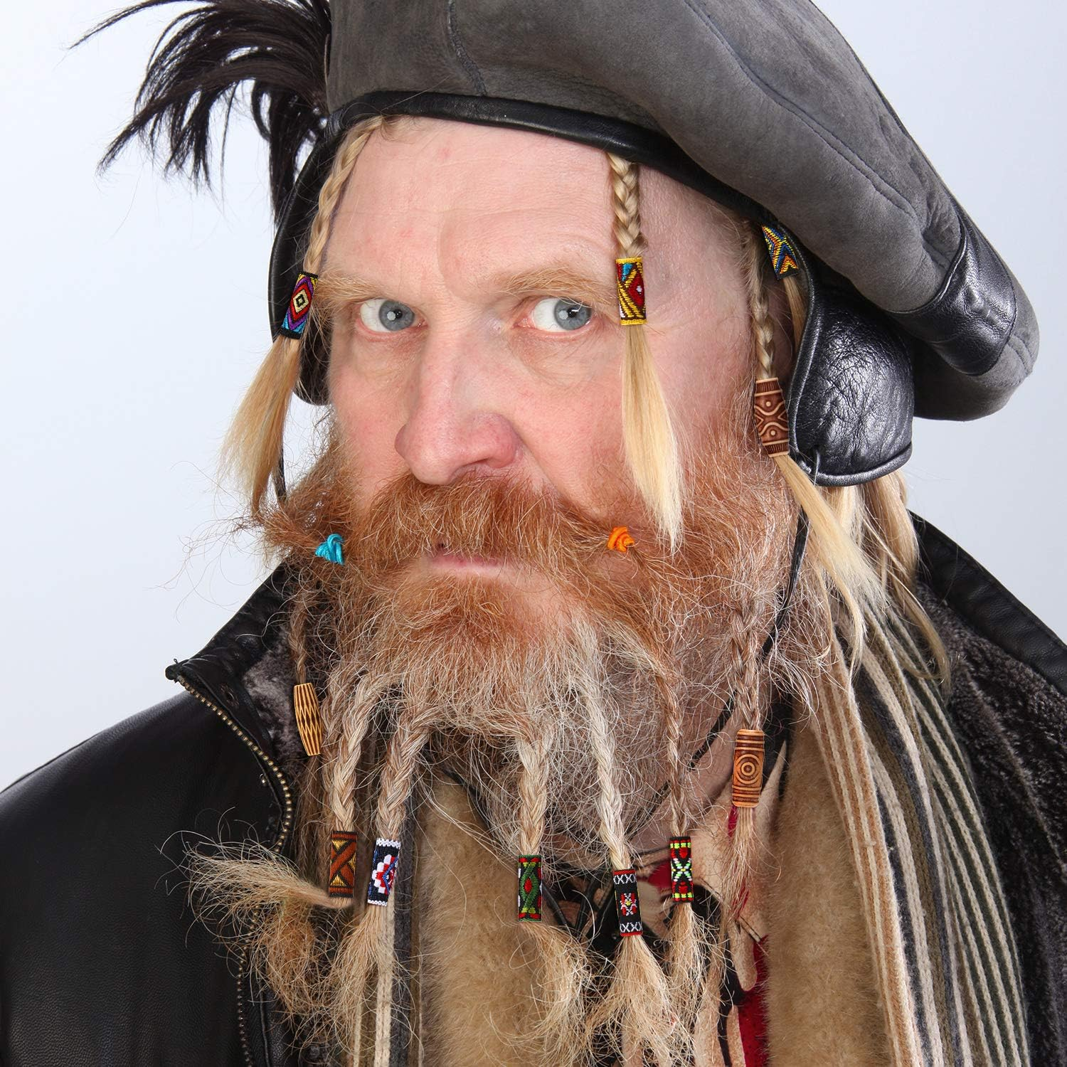 WILLBOND 27 Pcs Wooden Fabric Dreadlock Beads Tube Beads for Hair Braids Jewelry for Hair Beard Ornament for Women Men DIY Necklace Bracelet Earring Accessories image number 4