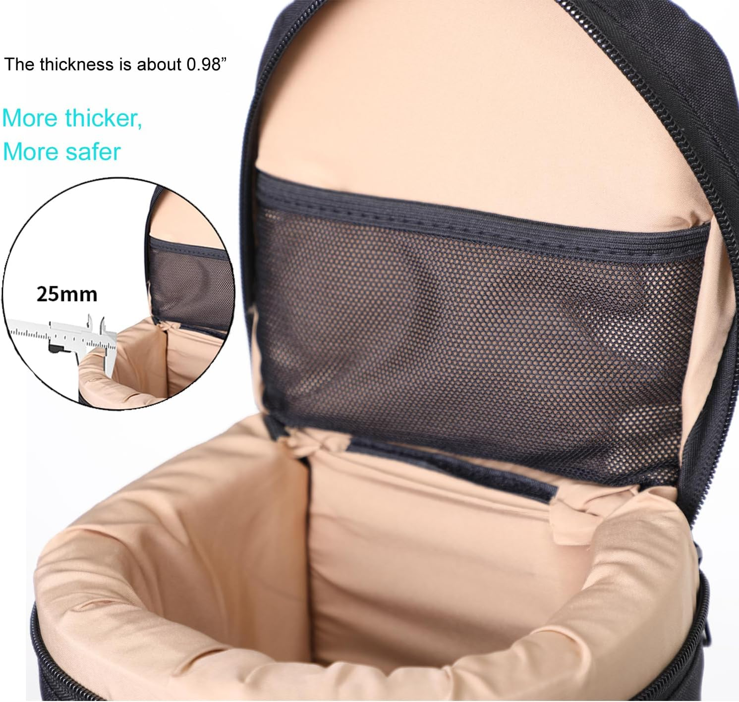 Nicama LB1 Deluxe Water-Resistant Camera Lens Pouch Case for Canon RF 800Mm Tamron SP 150-600Mm Sigma 150-600Mm 150-500Mm Nikon Nikkor AF-S 200-500Mm & More, Zipper Polyester Lens Protective Bag image number 4