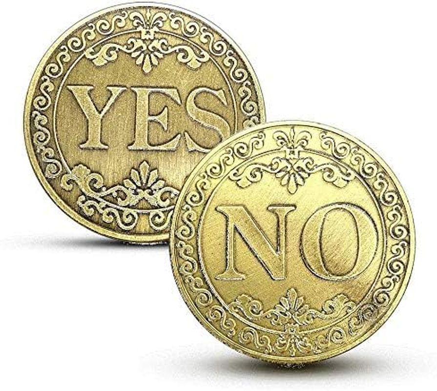 Never Lose! (4 PCS) Yes No Coins Flipping Challenge Coin, Souvenir Commemorative Coins Collection, Double-Yes / Double-No / Normal YES or NO image number 6