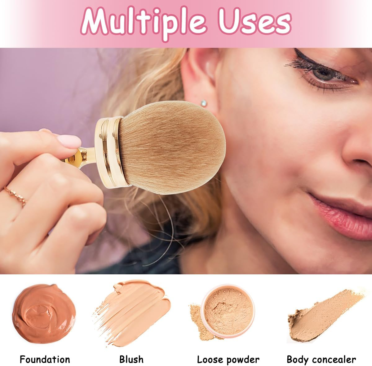 Self Tanner Blend Brush, Yucool Extra Large Body Makeup Brush, Self Tanning Brush Applicator, Oval Face Leg Makeup Brush image number 3