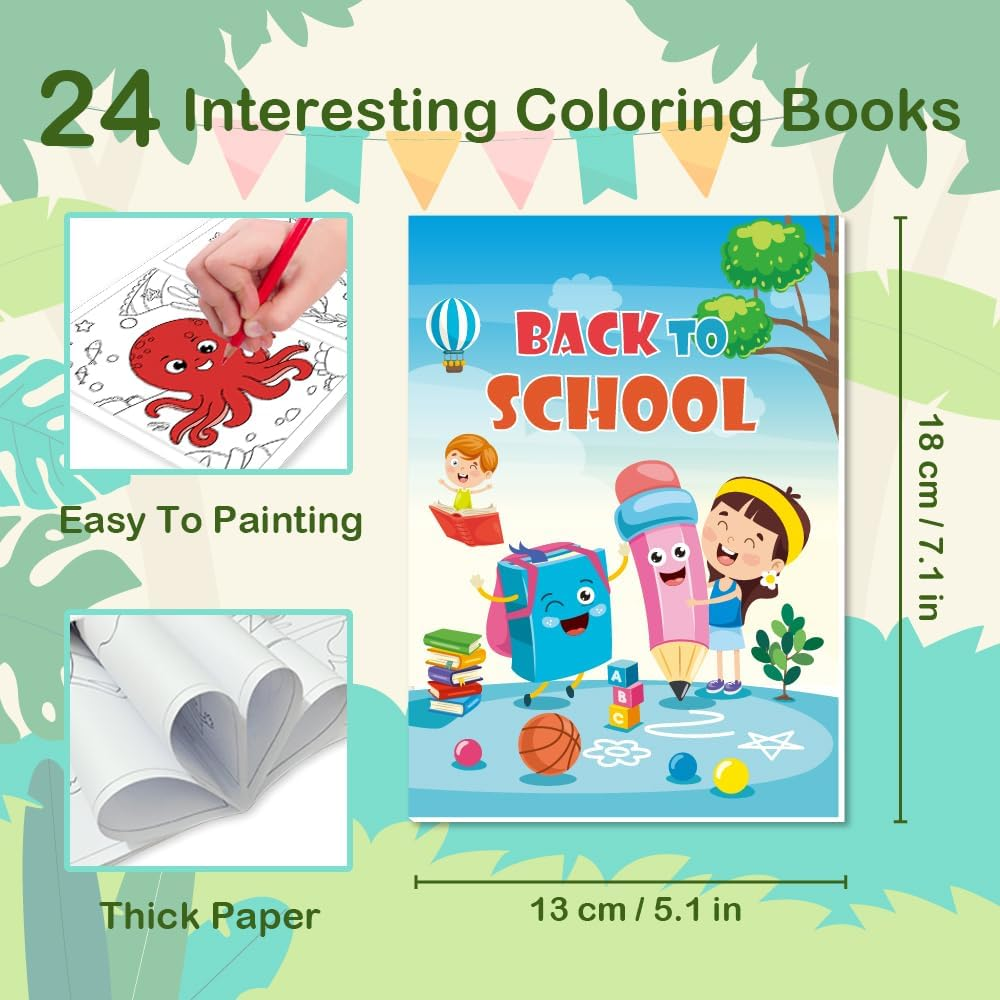 Aannanl 24 Pack Coloring Books Suitable for Children 2-4 and 4-8- Bulk Colouring Books for Kids Party Favour, Children Birthday Gift, Party Goodie Bags Stuffer Fillers for Boys and Girls School Classroom Activities