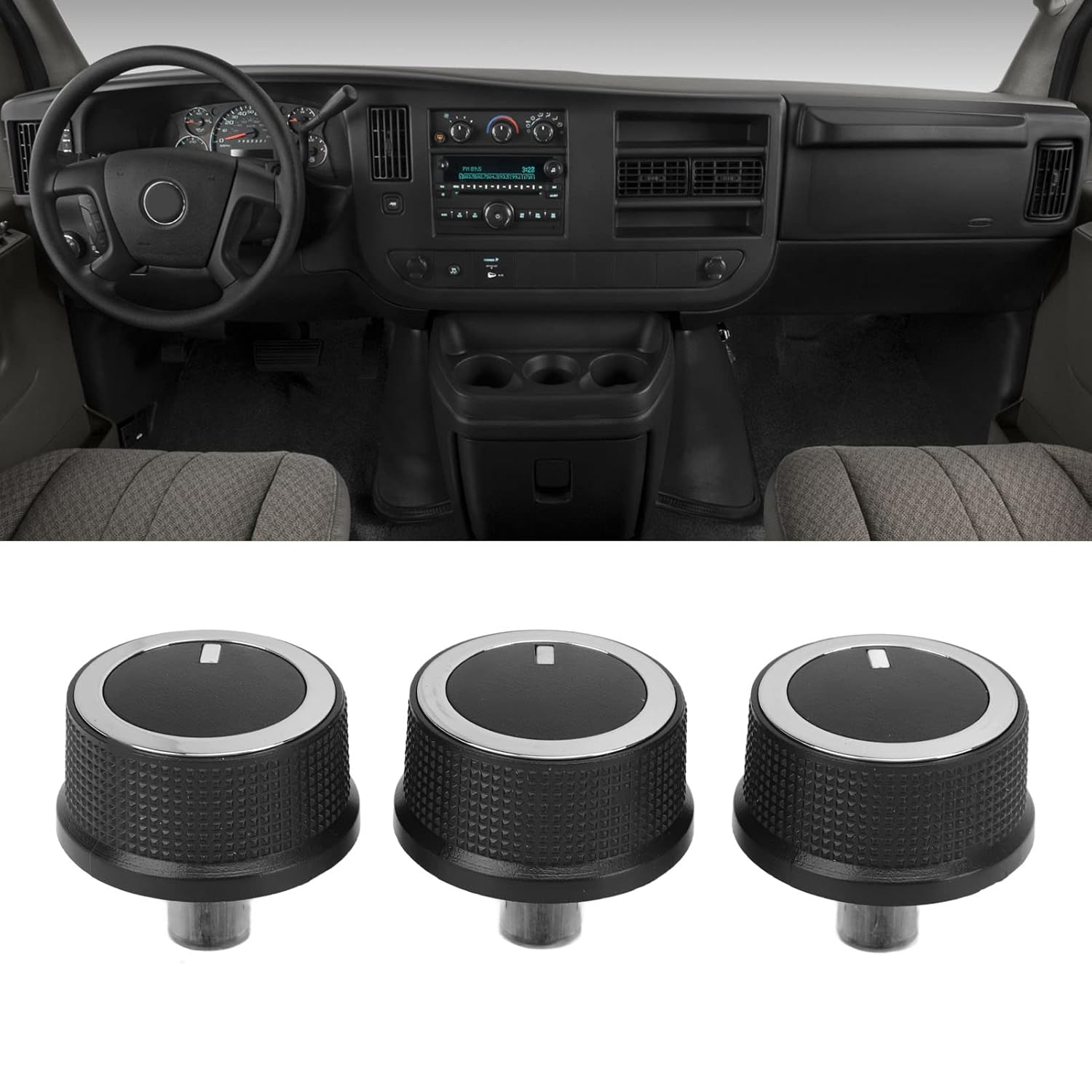 84793085, Easy Installation Structured Air Conditioner Control Knob with Stable Performance 3Pcs for Car image number 6