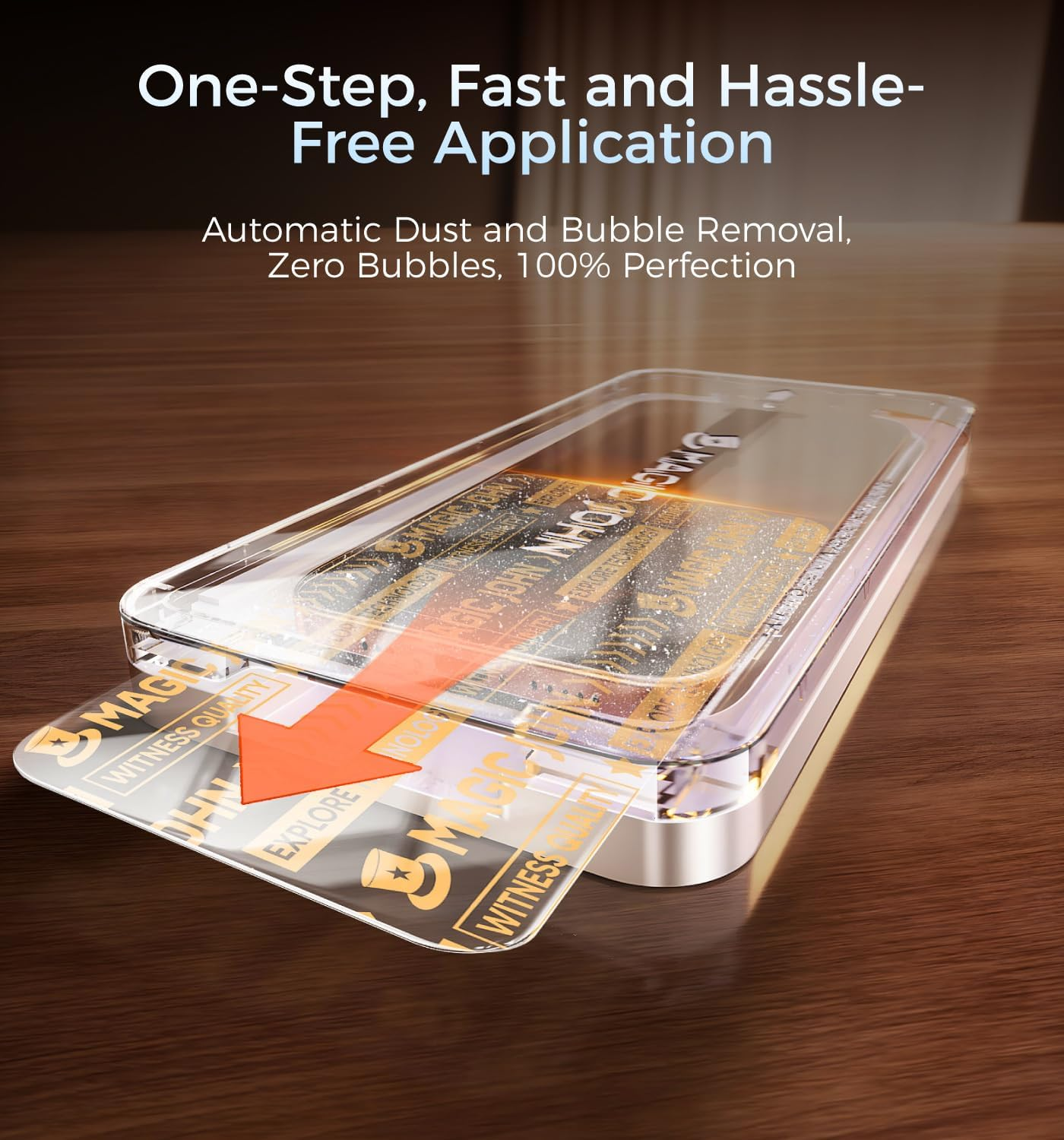 MAGIC JOHN 3Rd Gen Upgraded for Iphone 16 Screen Protector 6.1 Inch, HD Clear, Shatterproof Tempered Film, Auto Dust-Elimination, Bubble Free, Easy Installation, 2 Pack image number 6