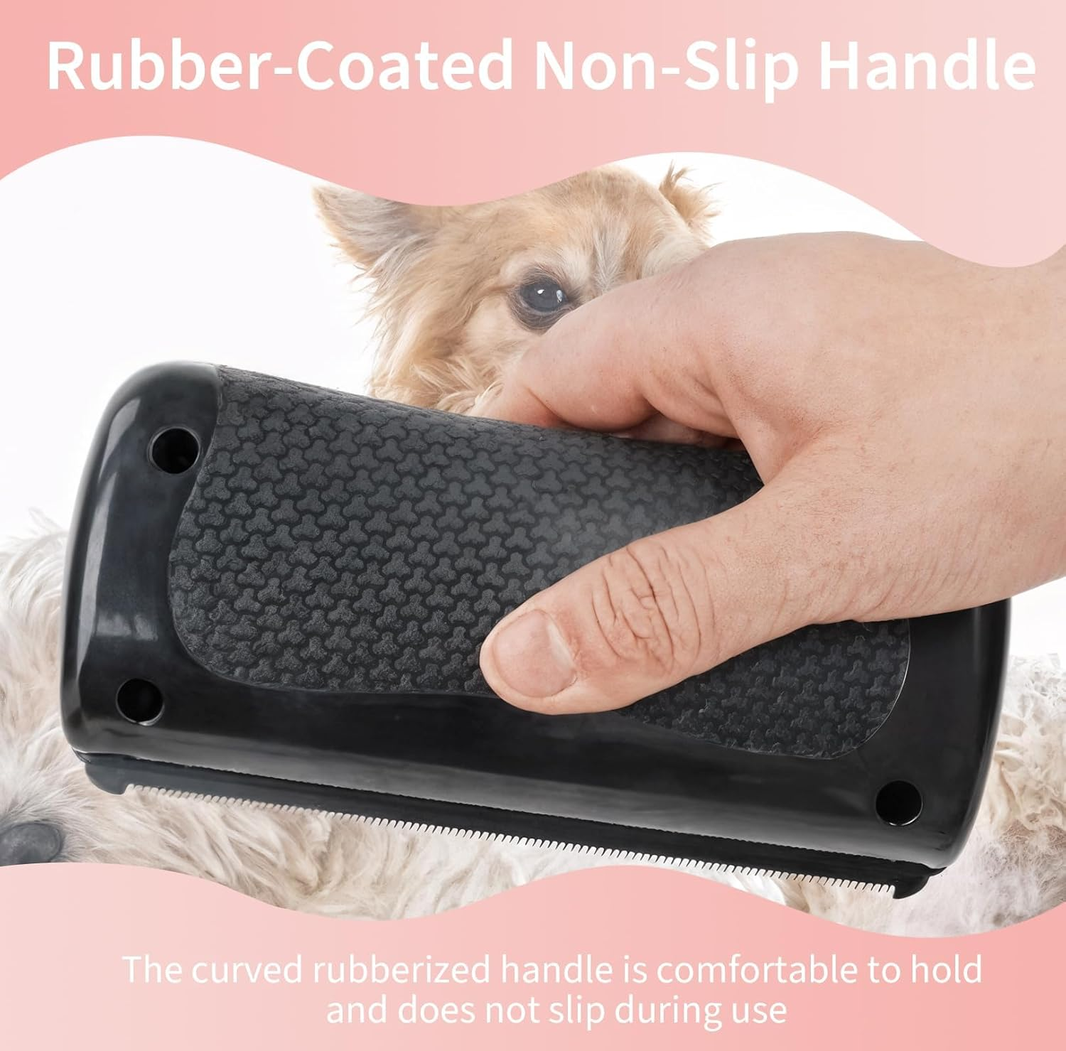 Groompro Deshedding Brush, Deshedding Brush for Cats, Dogs, Rabbits, Horses, Ergonomic Dog Groomer for Matted Hair, Loose Hair image number 5