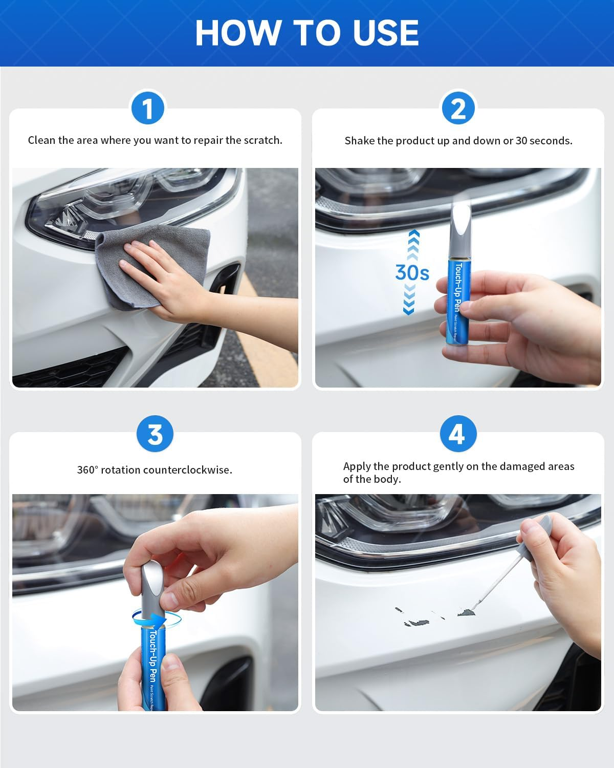 X3 / LR7H Indium Grey Touch up Paint Compatible with VW Exact Match Touch up Paint Car Scratch Repair - Reflex Silver Meta... 8E / La7W image number 7