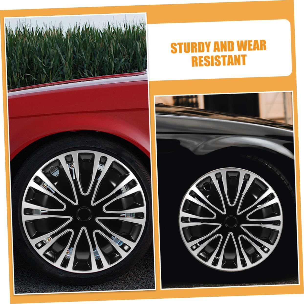 VINTORKY 2Pcs Wheel Rim Cover Hubcap Decoration for Cars Automotive Hubcaps Decorative Design for Spare Wheel Cover image number 2