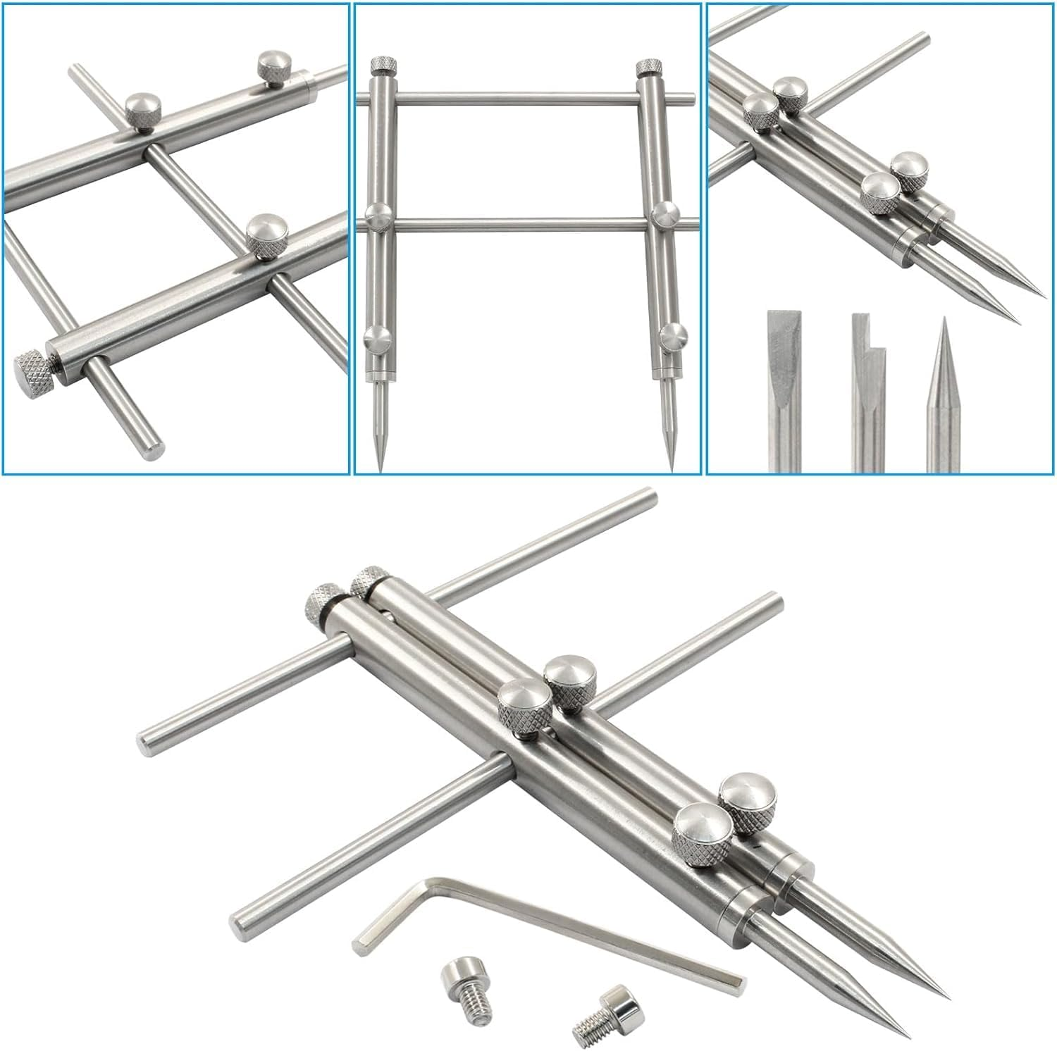 Liyquint Camera Lens Spanner Wrench，Stainless Steel ，10-110Mm Professional Repair Tool Set ，Professional Camera Lens Spanner Wrench Opening Opening Tool， for Camera Lens (Silver)