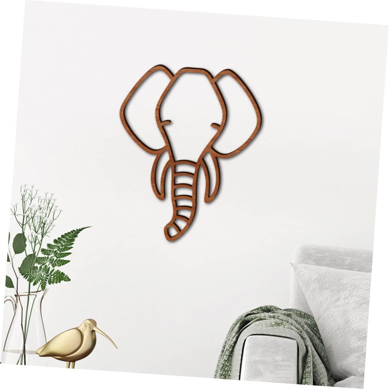 KAILIKETIY 2Pcs Wooden Animal Wall Decor Set 3D Cartoon Style Wood Animal Wall Art for Boys and Girls Nursery and Office Room Decorations - Light Brown image number 3