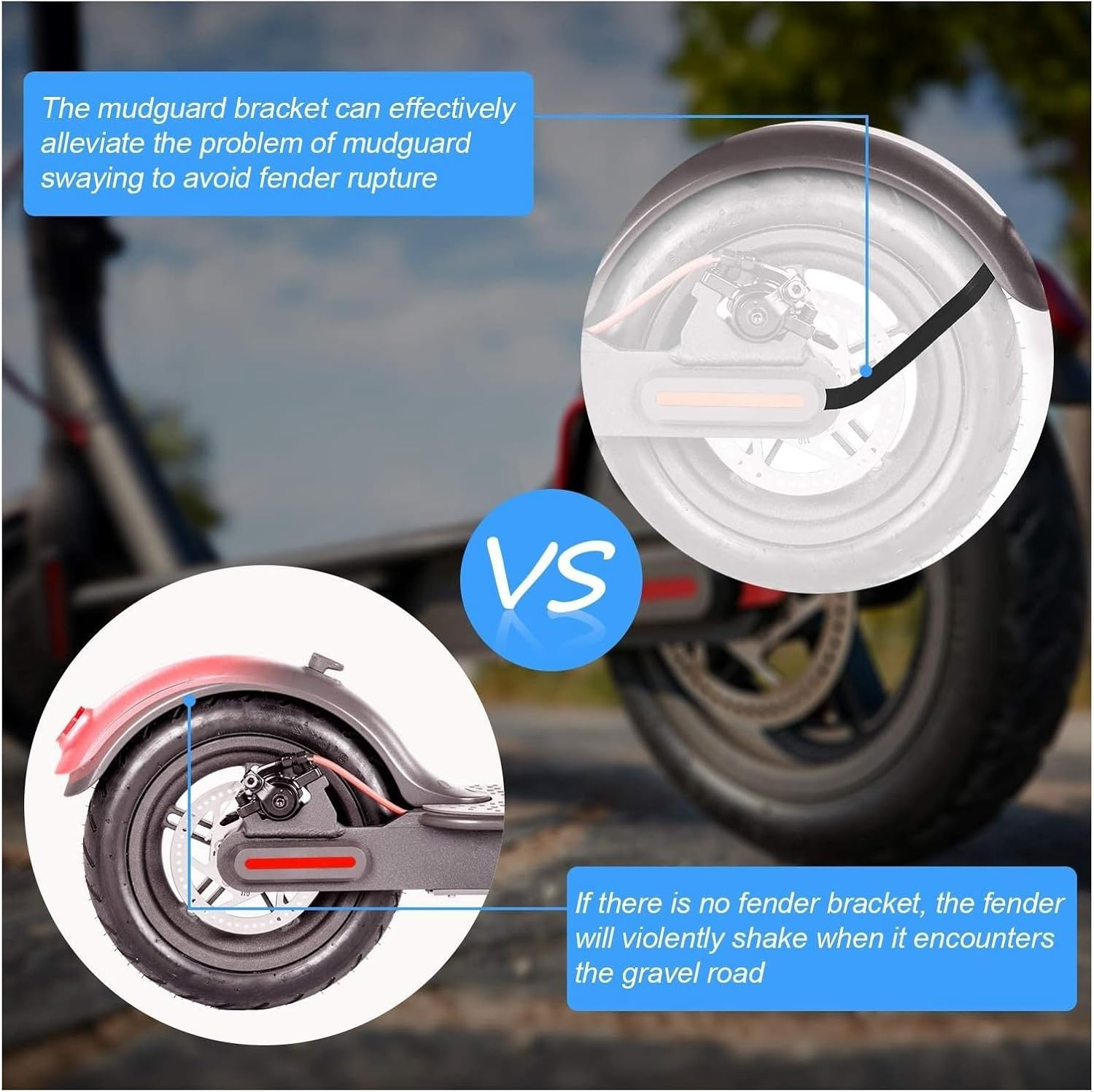 LESANGBAIHUODIAN Rear Mudguard and Bracket Replacement Accessory Fit for M365/M365 Pro Scooter with Screws and Screw image number 3