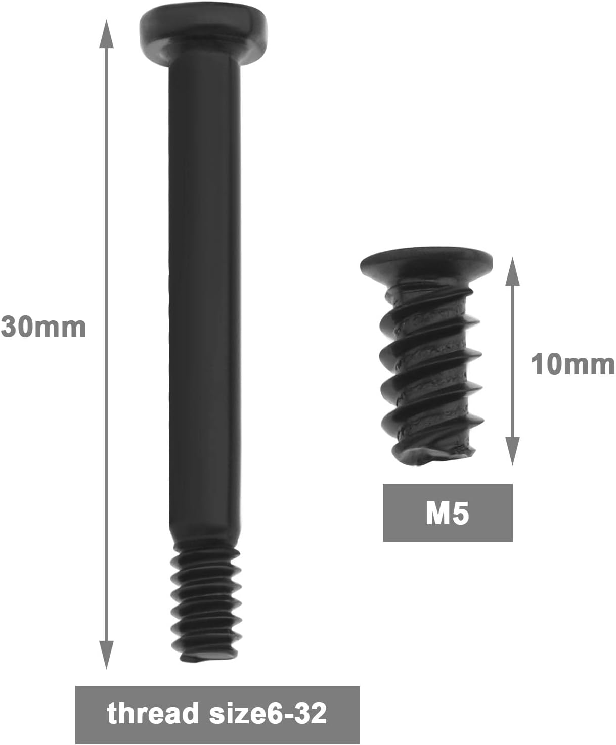 Emagtech 100PCS Computer Case Fan Screws Kit - PC Housing Radiator Screws for Chassis Components - 50PCS #6-32X30Mm & 50PCS M5X10Mm Black image number 6