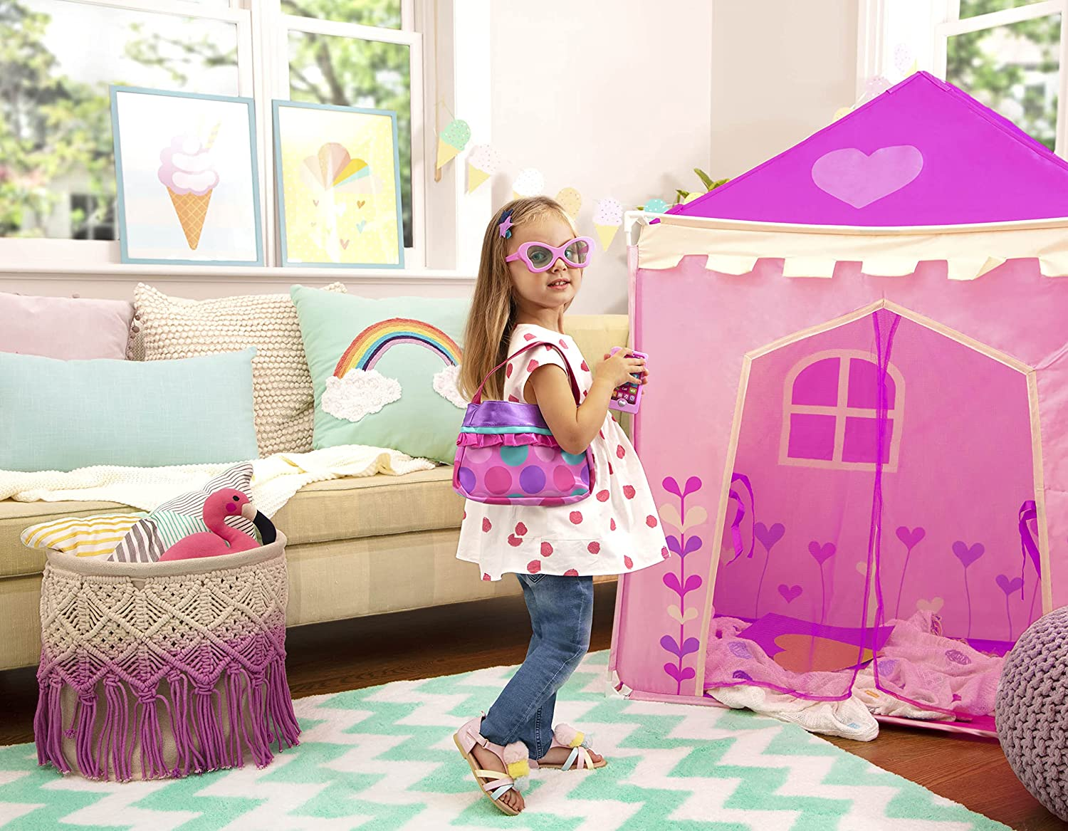 Play Circle by Battat &ndash; Princess Purse Style Set &ndash; Pretend Play Multicolor Handbag and Fashion Accessories &ndash; Toy Makeup, Keys, Lipstick, Credit Card, Phone, and More image number 1