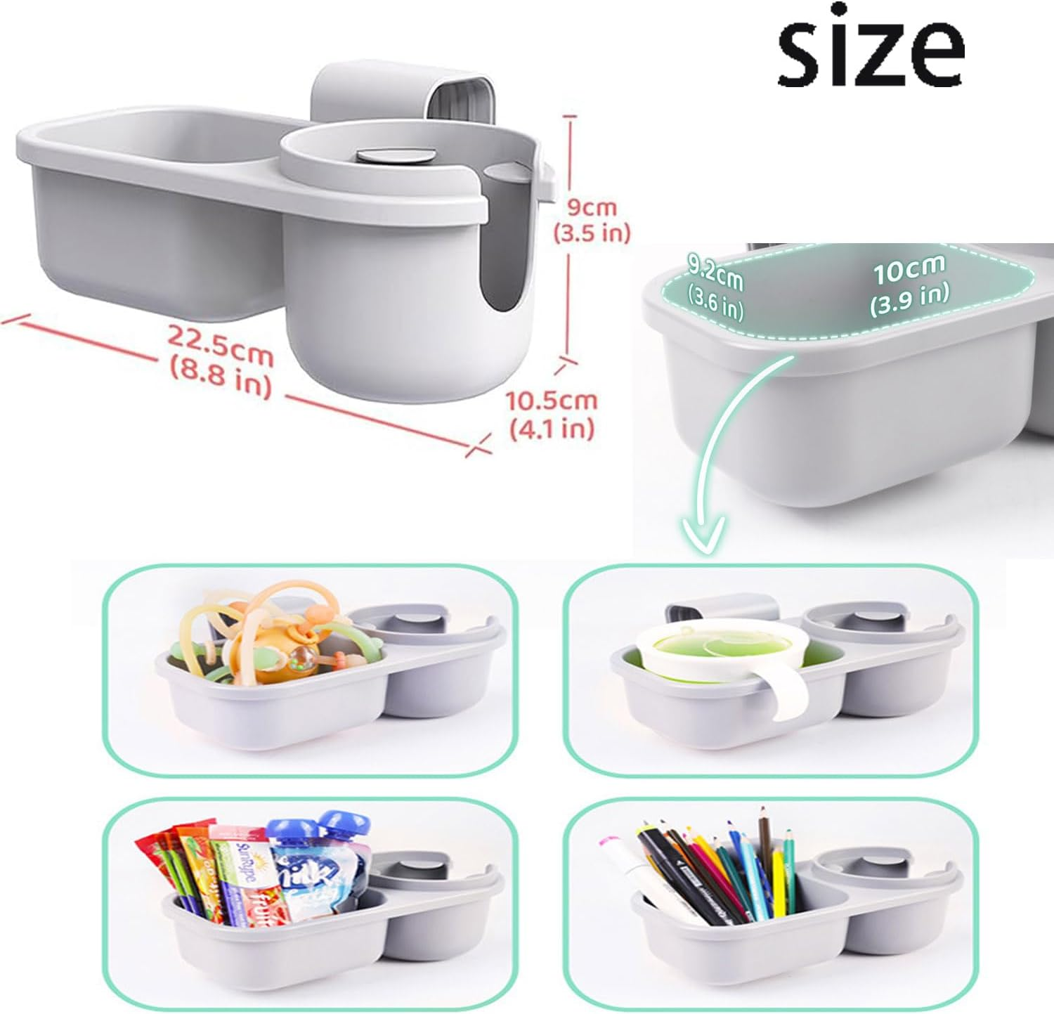 Roczential Stroller Drink Holder - Car Seat Bottle Holder, Kid'S for Car Seat | Versatile Cup Holder, Stroller Drink Carrier, Adjustable Cup Holder (8.86X4.13X3.54 Inches) image number 6