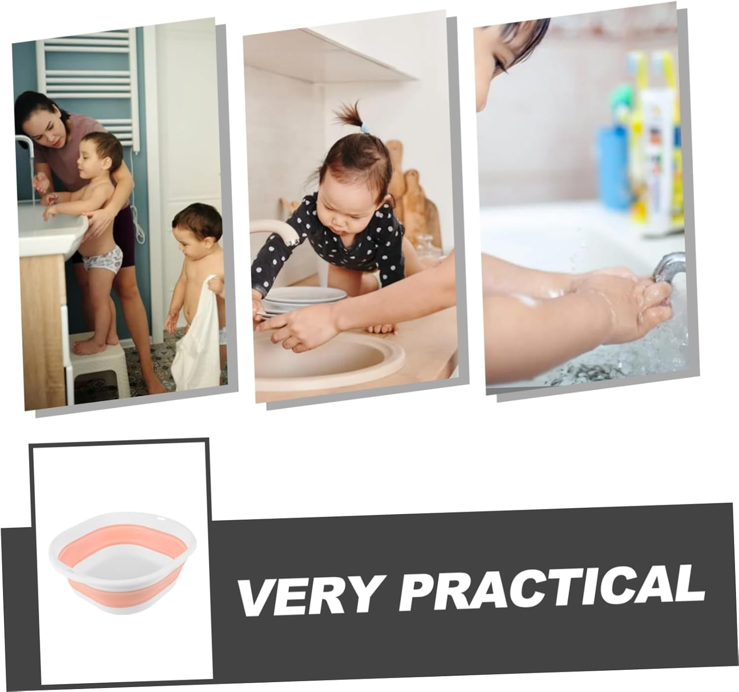 NOLITOY Collapsible Sink for Newborn Travel Wash Basin Face Bathtub Portable Lightweight - Assorted Color image number 2