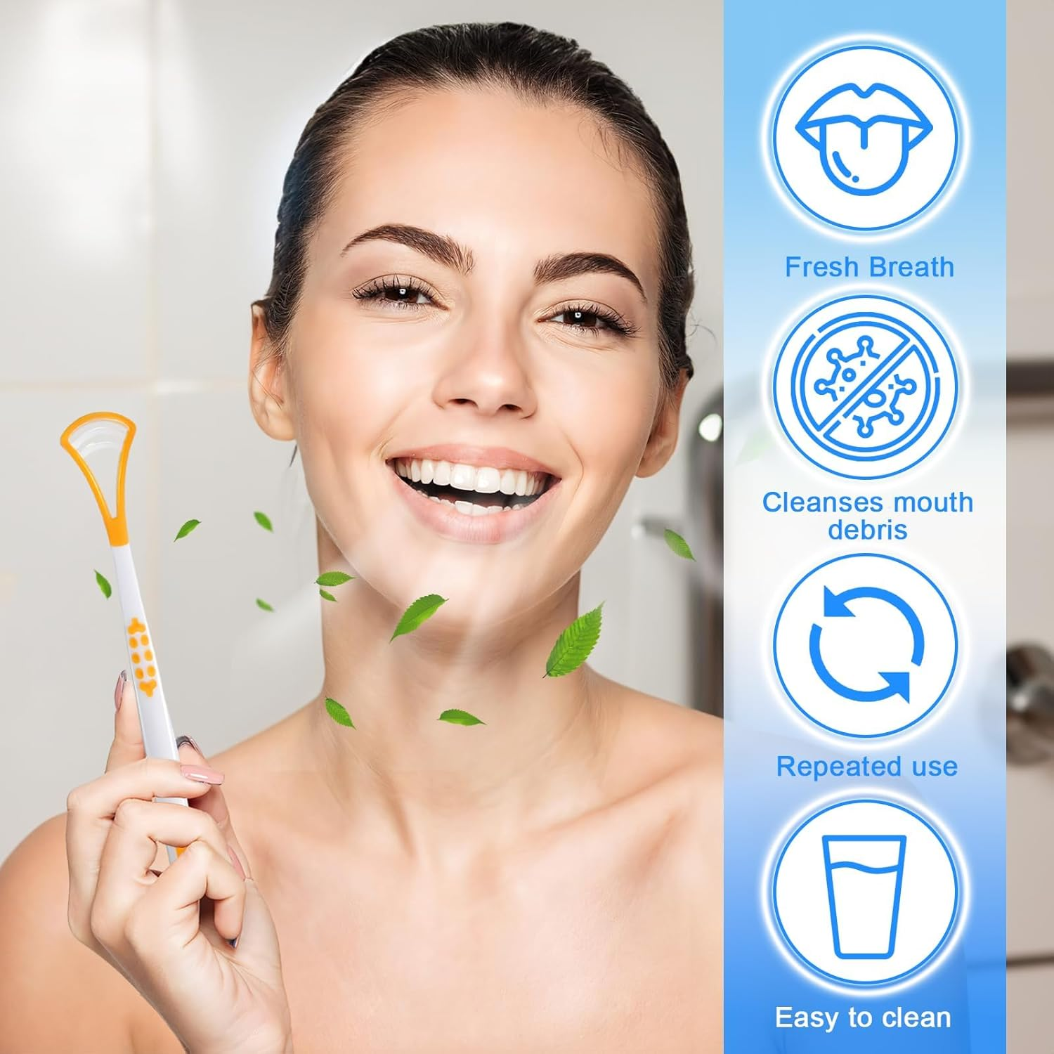 Tongue Cleaner Scrapers Brushes, 6 Pcs Silicone Tongue Brush, Tongue Cleaner for Adults and Children with Non Slip Handle image number 6