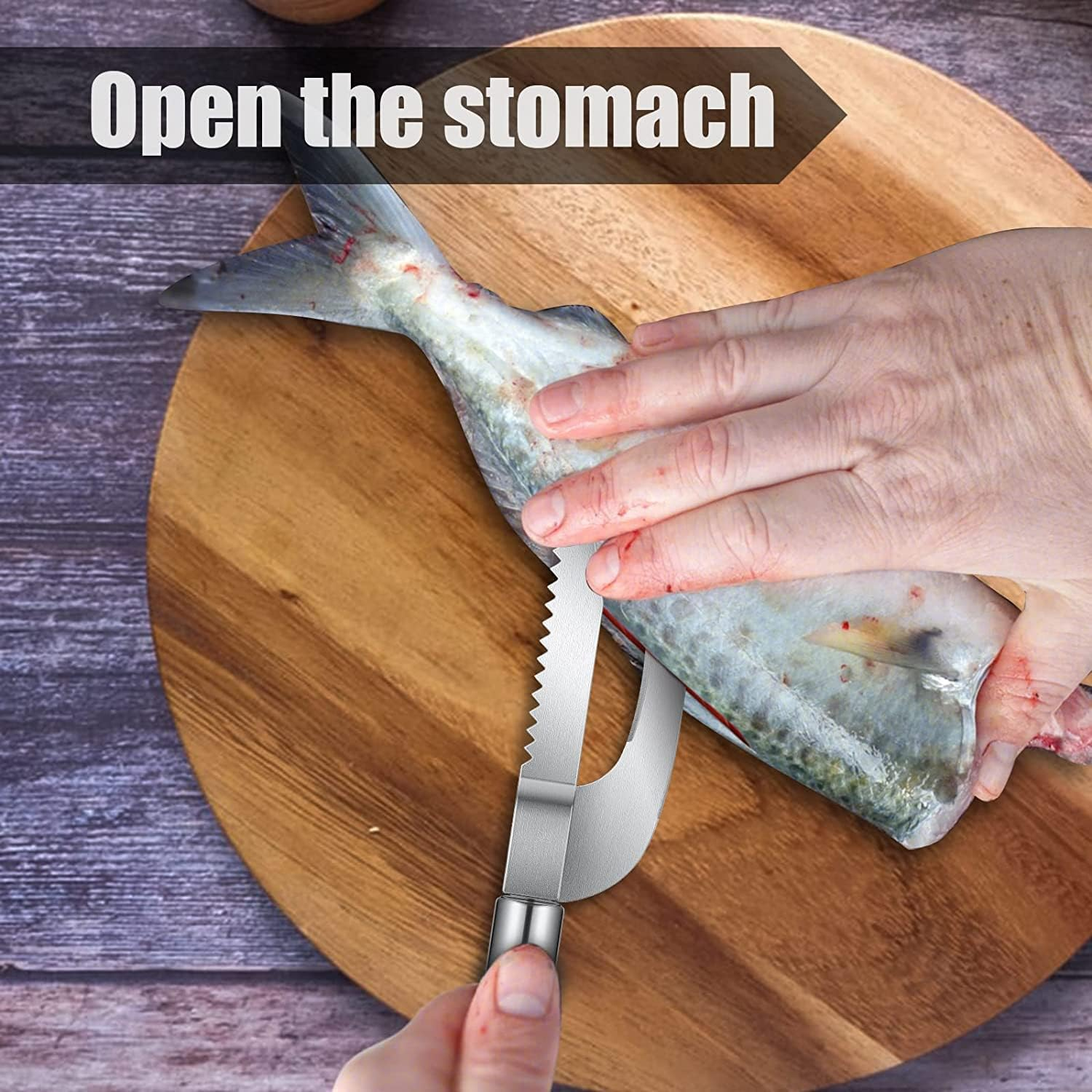 Fish Scale Knife Cut Scrape, 2Pcs Stainless Steel 3 in 1 Fish Maw Knife,3-In-1 Fish Scaler Remover,Multifunction Fish Scale Scraper,3-In-1 Fish Scaler Remover Cutter,Fish Scale Knife Cut Scrape