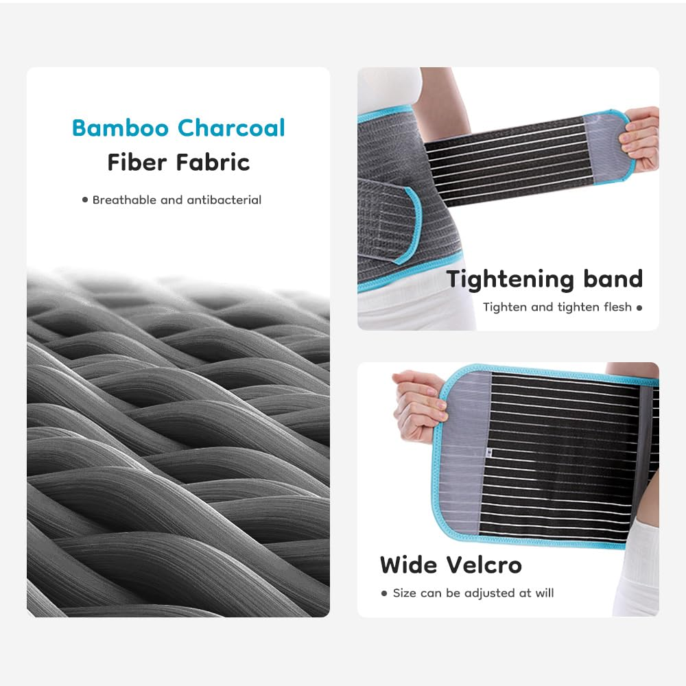 Postpartum Recovery Belt for Women - Adjustable Abdominal Binder & Pelvic Support, Breathable Bamboo Belly Wrap for C-Section & Natural Birth, Post-Pregnancy Tummy Control, Back Pain Relief & Waist Shaping (L) image number 6