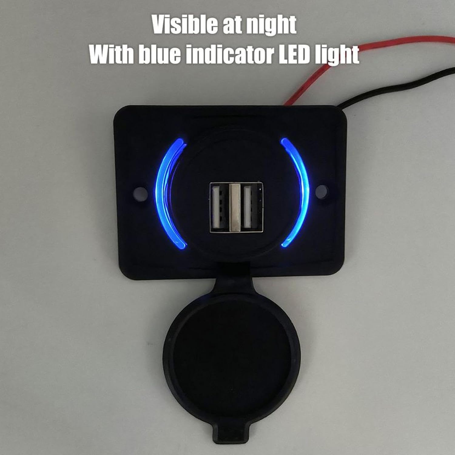 USB Outlet, RV Socket, Charging Panel, Wall Mount, USB Adapter, 3.1A USB Outlet Wall Mount,Car USB Socket, USB Charging Station, USB Outlet Adapter Replacement with Cover for ATV Bus Boat RV USB Outle - Qc+Pd image number 5