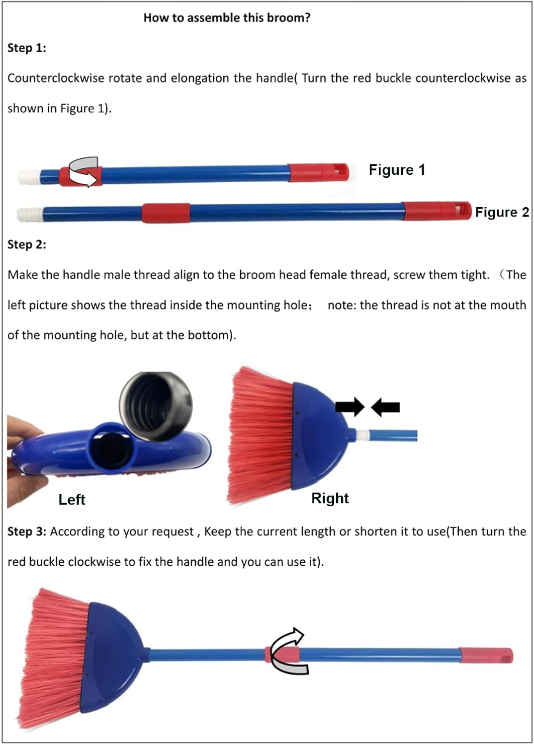 Bsmstone Small Broom-Indoor or Outdoor Portable Broom with Adjustable Handle, Cleaning Little Helper for Housekeeping,Office,Working Desk,Pet Nest image number 5