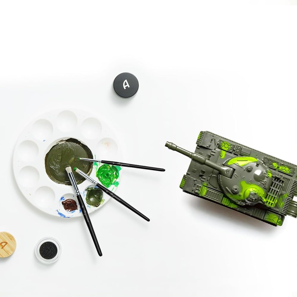 Professional Dry Brush Miniature Painting Set,6 Sizes High-Quality Goat Hair Brushes for Tabletop,Acrylic, Oil & Watercolor - Perfect for Beginners & Artists image number 4