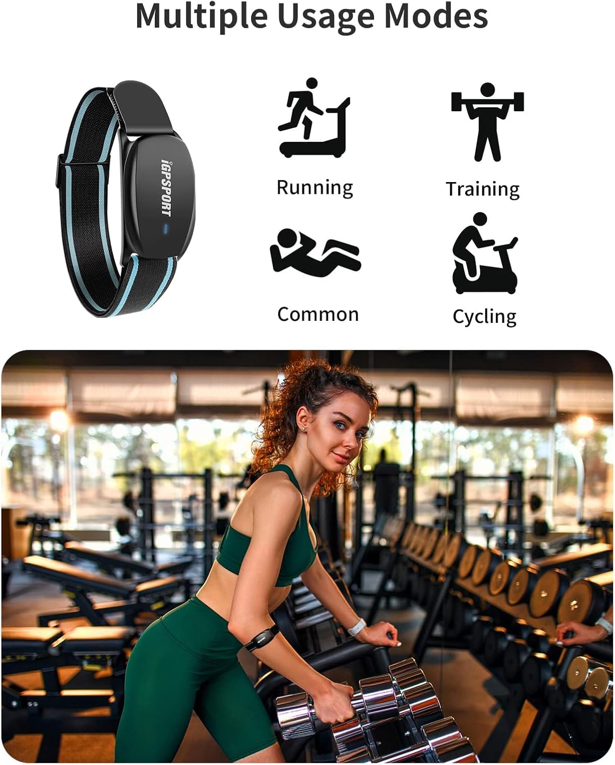 Igpsport Heart Rate Monitor Armband HR70, Bluetooth 5.0 ANT+ Arm Heart Rate Monitor, 65H Battery Life and HR Zone LED Indicator