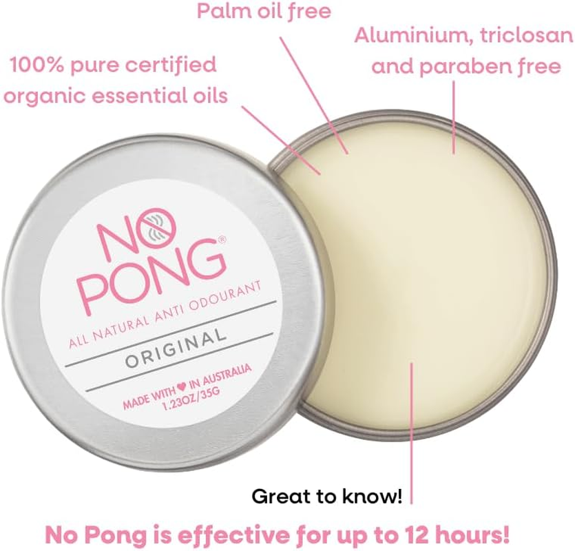 No Pong - Original - All Natural Deodorant, Plastic-Free, Paraben-Free, Aluminum-Free, for Men and Women, 35G Cream image number 1