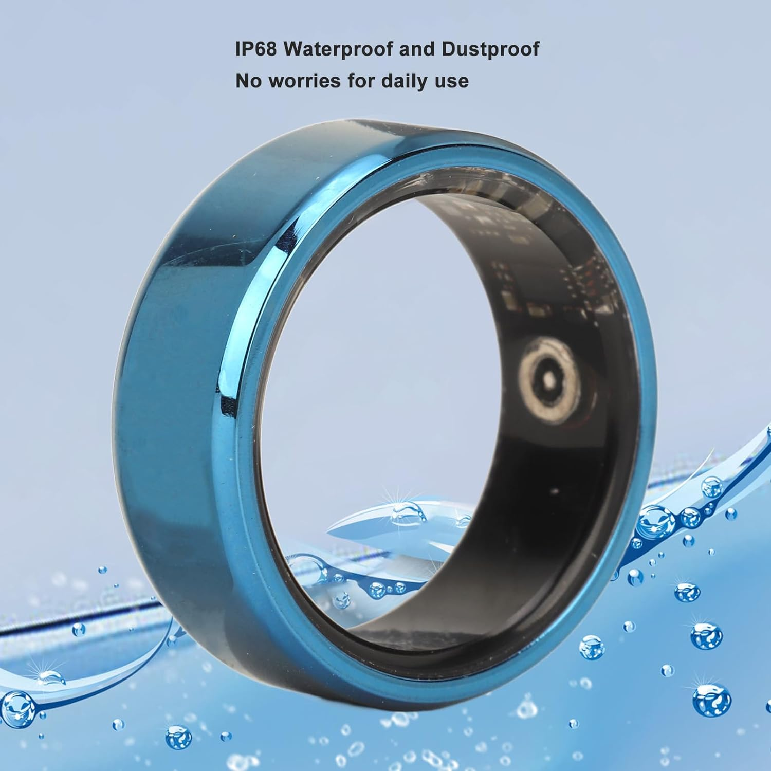Smart Fitness Ring, Ceramic Stainless Steel Pedometer Ring, IP68 Waterproof, 7 Days without Interruption, Reshape Your , for Women Men (No. 9) image number 3