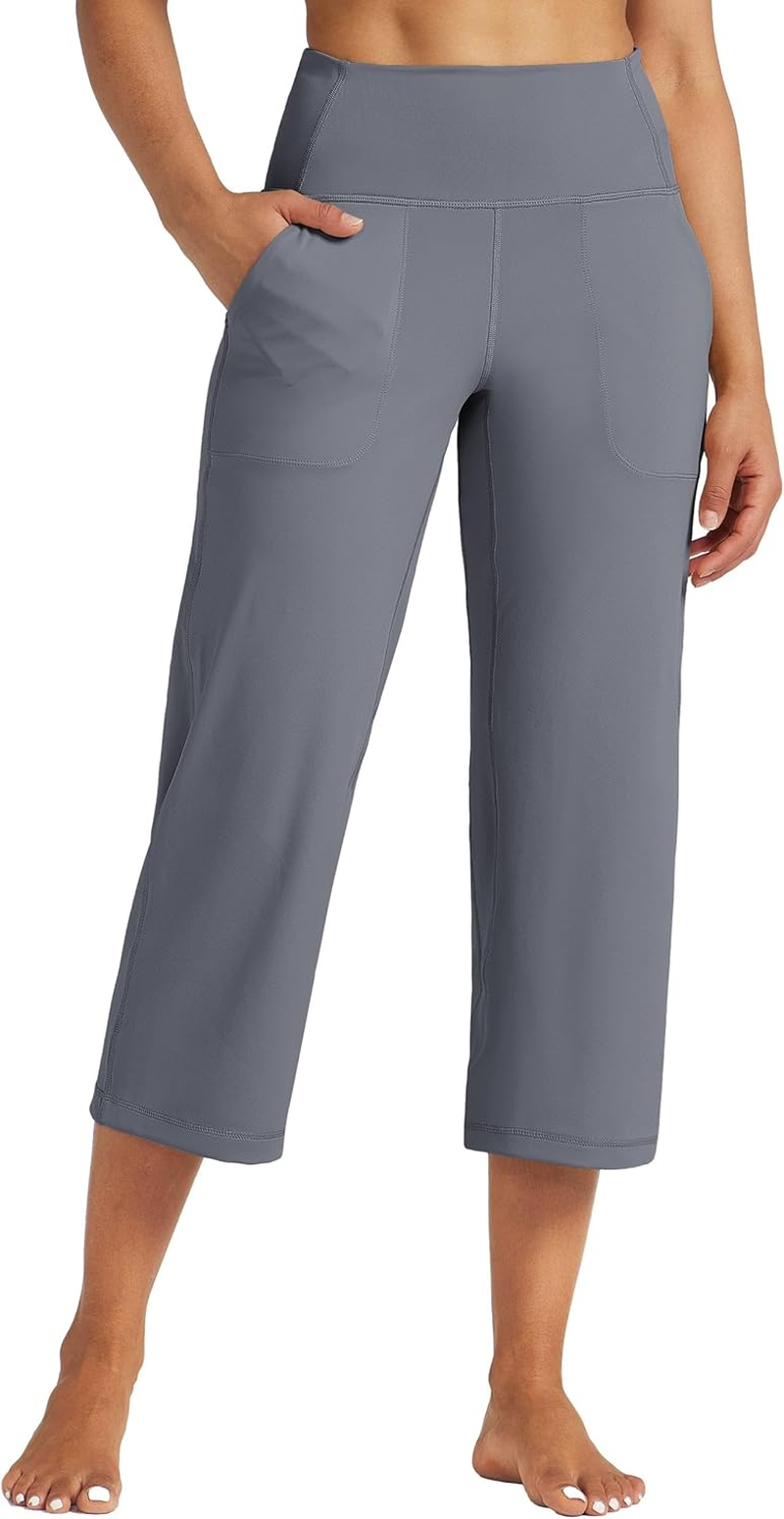 WILLIT Women'S Yoga Capris Pants High Waist Leggings Athletic Exercise Workout Crop Capris Quick Dry Straight Leg 23"