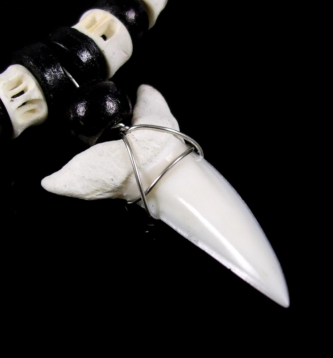 Swimmi Genuine Mako Shark Tooth Necklace for Men Women Boy Girl with Seed Beads and Adjustable Waxed Cord Handmade Jewelry EA200, Shark Tooth, Shark Tooth image number 4