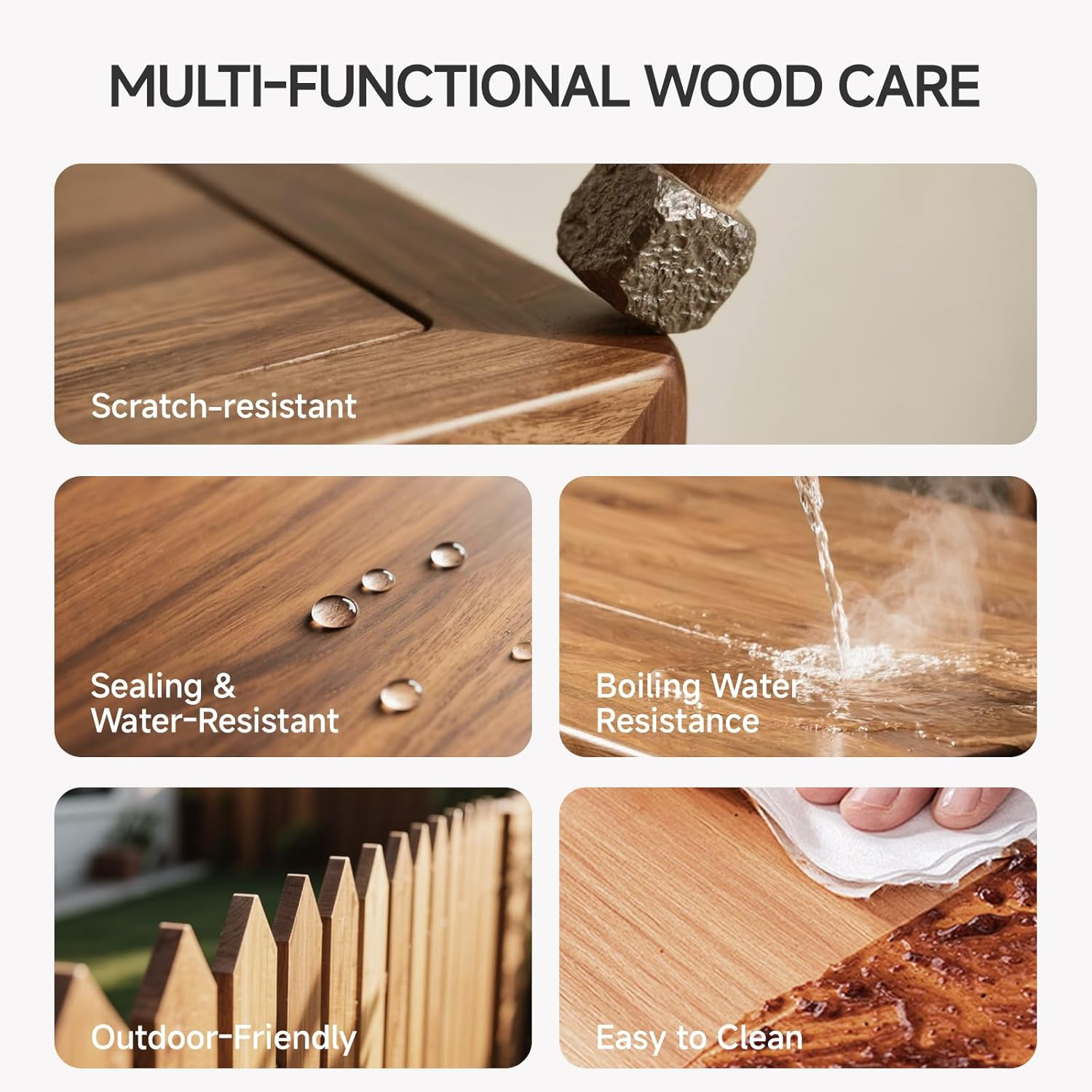 MOLLOR Wood Stain, 16 Oz Water Based Wood Stain and Sealer in One - No Priming, No Top Coat Required, Fast Drying|Low Odor|Non-Toxic, Perfect for Indoor and Outdoor Furniture (Black Walnut with Tools) - Black Walnut image number 3