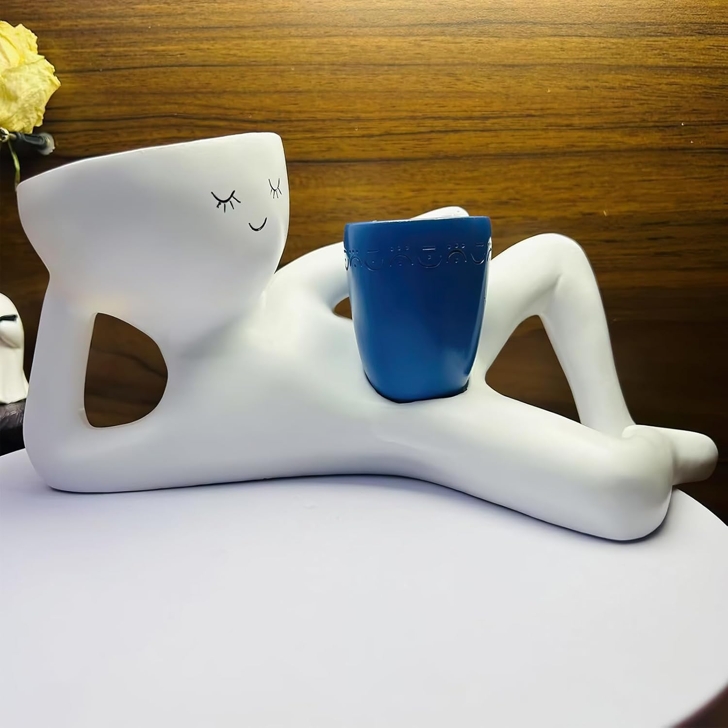 Lazy Guy Planter,Lazy Guy Planter Pots,Funny Succulent Pot,Funny Planters for Indoor Plants,Plant Container,Succulent Plant Potted Planters,Creative Miniature Flowerpot,Resin Flower Pot Ornament image number 5