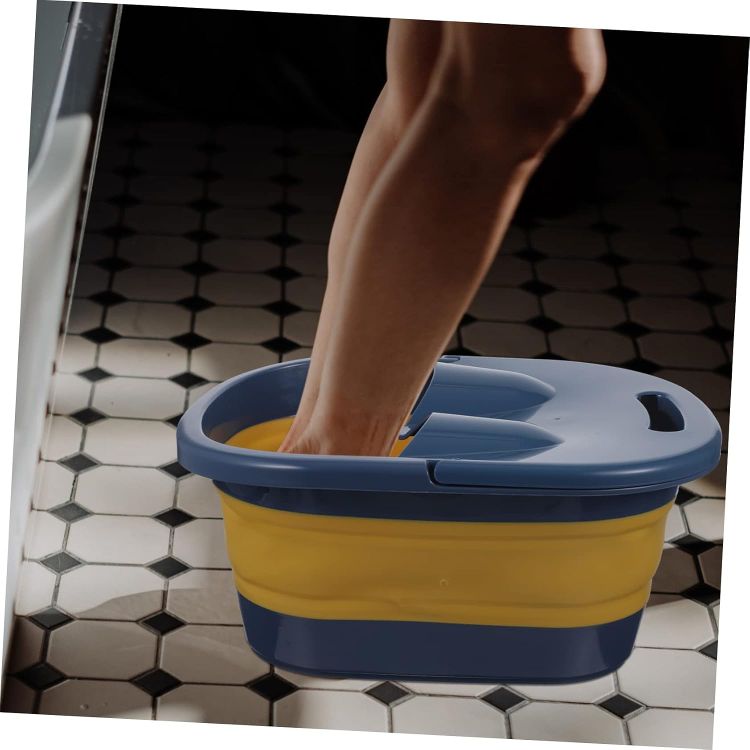 COOLHIYA Soaker Bath Foot Basin Bucket Portable Tub Foldable Wash Soak Hot Large Tall Inflatable Spa Foot Bath Soak Tub Bathtub Extra Travel Lightweight Fold Leg Pot Footbath Washer Constant Square Detox Pedicure Drainage Temperature Basket Dish Tray Slip Water Bowl Foot Bath Basin for Soaking Feet Ice Bubble-Footed Shower Sink Heel Desiccant Scraper Gel Bag Camp Cover Wide Container Pool Tank Handle Outdoor Plastic Sponge Organiser Loofah Dispenser Hike Seat Grout image number 6