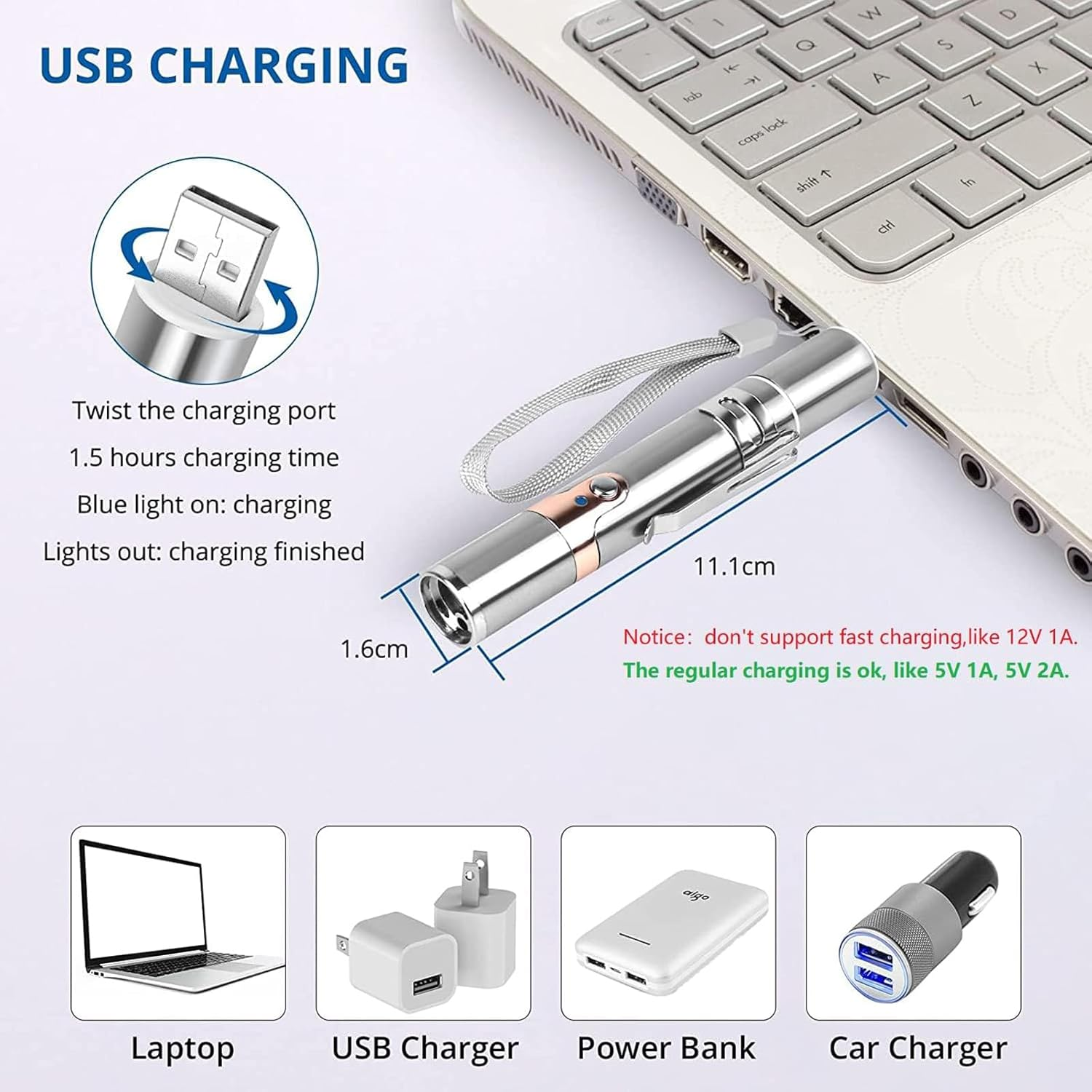 Cat Laser Pointer Toys: Rechargeable 3 Color Lights 5 Patterns, Cats Dogs Interactive Pet Toys for Playing Exercise Chaser Toys, Cat Lovers Gift image number 5