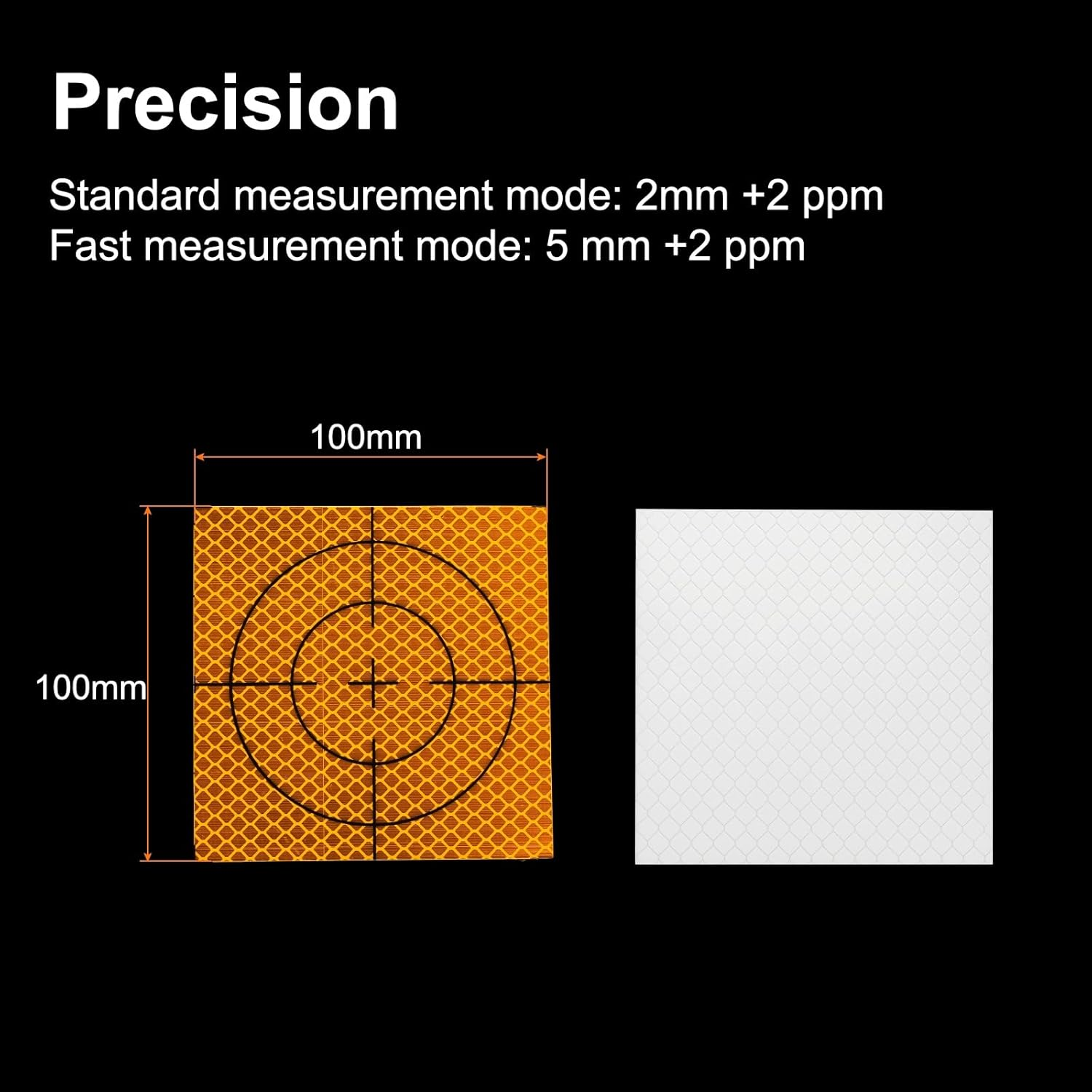 Uxcell 4Pcs Survey Reflector Sheets 100Mm X 100Mm Self-Adhesive Surveying Target Mark Sticker Total Station Reflective Sheet Tape for Ship Inspection Tunnel Measure, Yellow image number 4