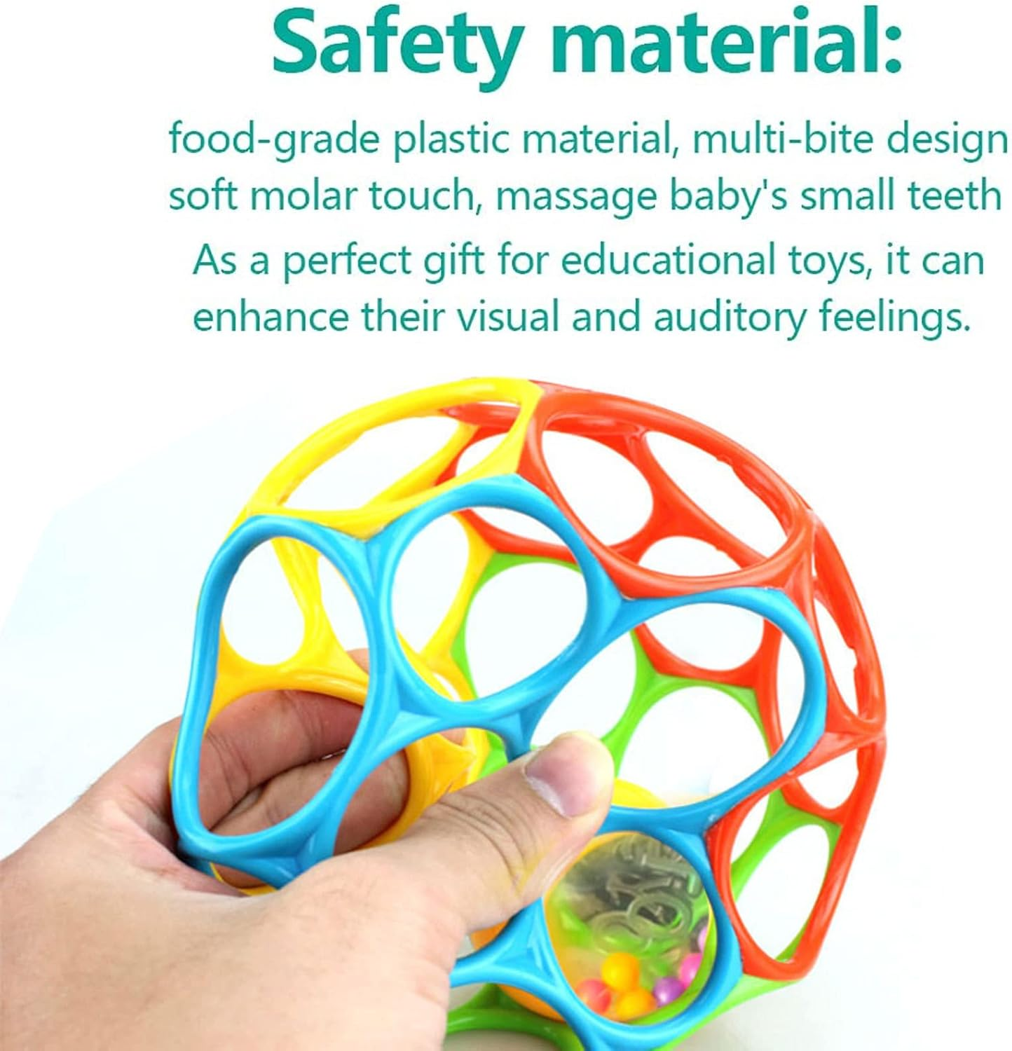 Rattle Baby Toys, Kids Sensory Balls, Baby Infant Rattle Toys 3-6 to 12 Months Girl Boy Learning Toy, Early Educational Montessori Toys, Baby Rattles Teethers for Unisex, Newborn, Kids Gift - 1Pcs image number 6