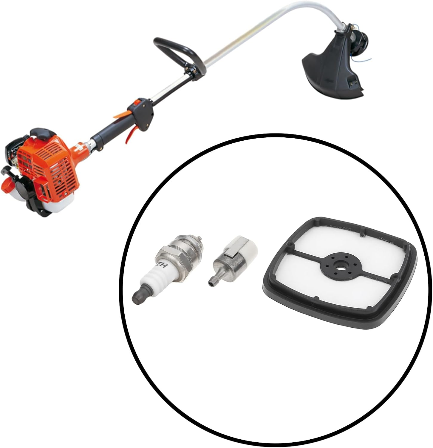 SING F LTD 3Pcs Lawn Mower Air Fuel Filter with BPMR8Y Spark Plug Maintenance Kit Compatible with Echo GT222ES image number 4