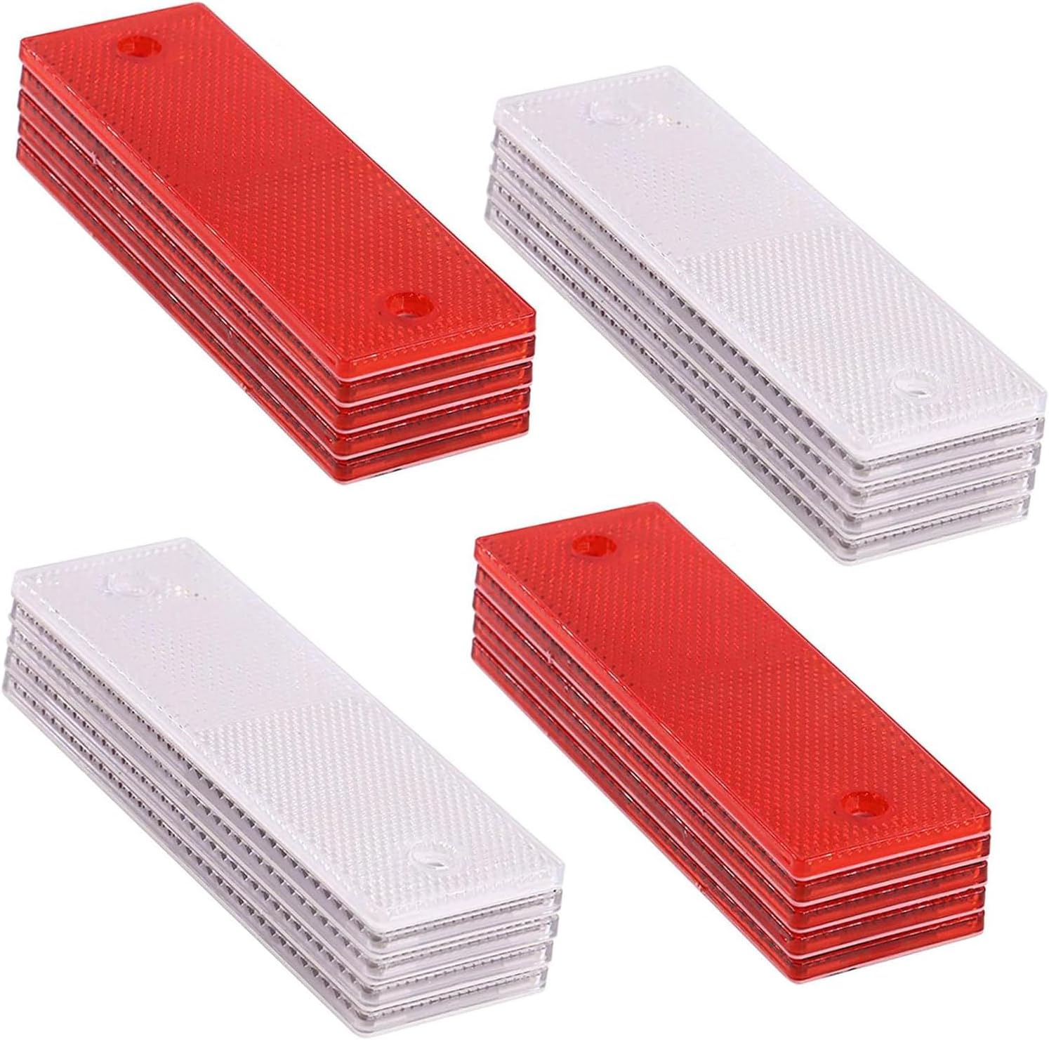20Pcs Red and White Reflective Stickers for Trailers, Trucks, Rvs, Driveways, Durable Waterproof for Night Safety image number 5