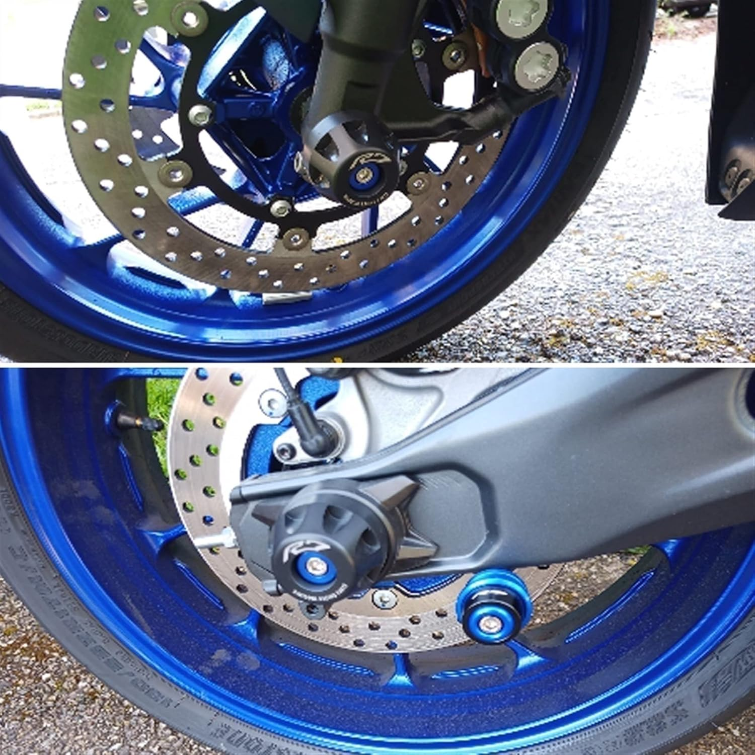 Motorbike Frame Sliders for S┐UZUKI GSX 1300R HAYABUSA 1999-2020 07 08 Motorcycle Accessories Wheel Protector GSX1300R Front Rear Axle Fork Crash Sliders (Color : Black, Size : 1 Pair) image number 3