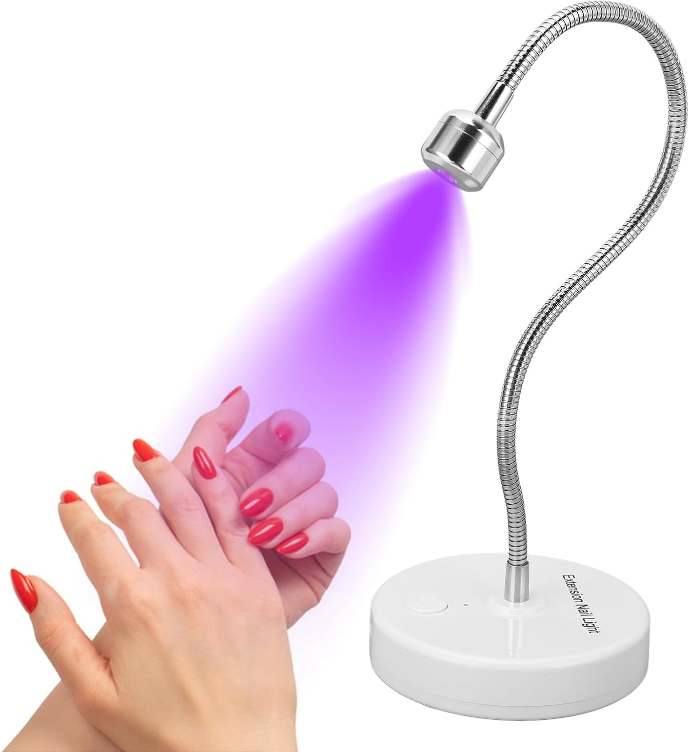 Diyeeni UV Nail Lamp, Gel X Nail Lamp Flash with Gooseneck, Portable USB Gel Dryer UV Light for Home DIY Manicure, 60S Tming, Built in 1000Mah Battery, 3W image number 5