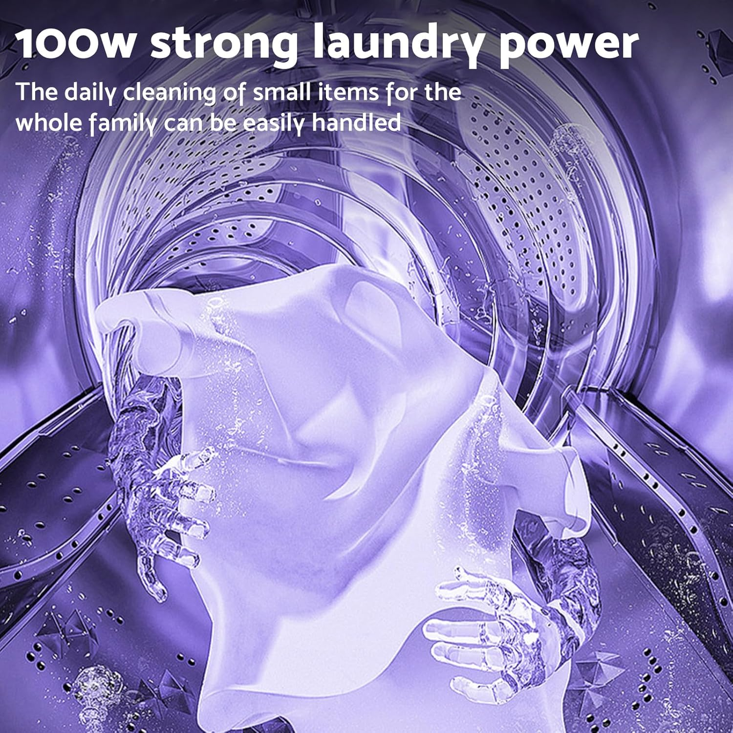 MAX COOL 8L Foldable Washing Machine Portable Mini Washing Machine 3 Modes Deep Cleaning Perfect for Office, Camping, Traveling image number 4