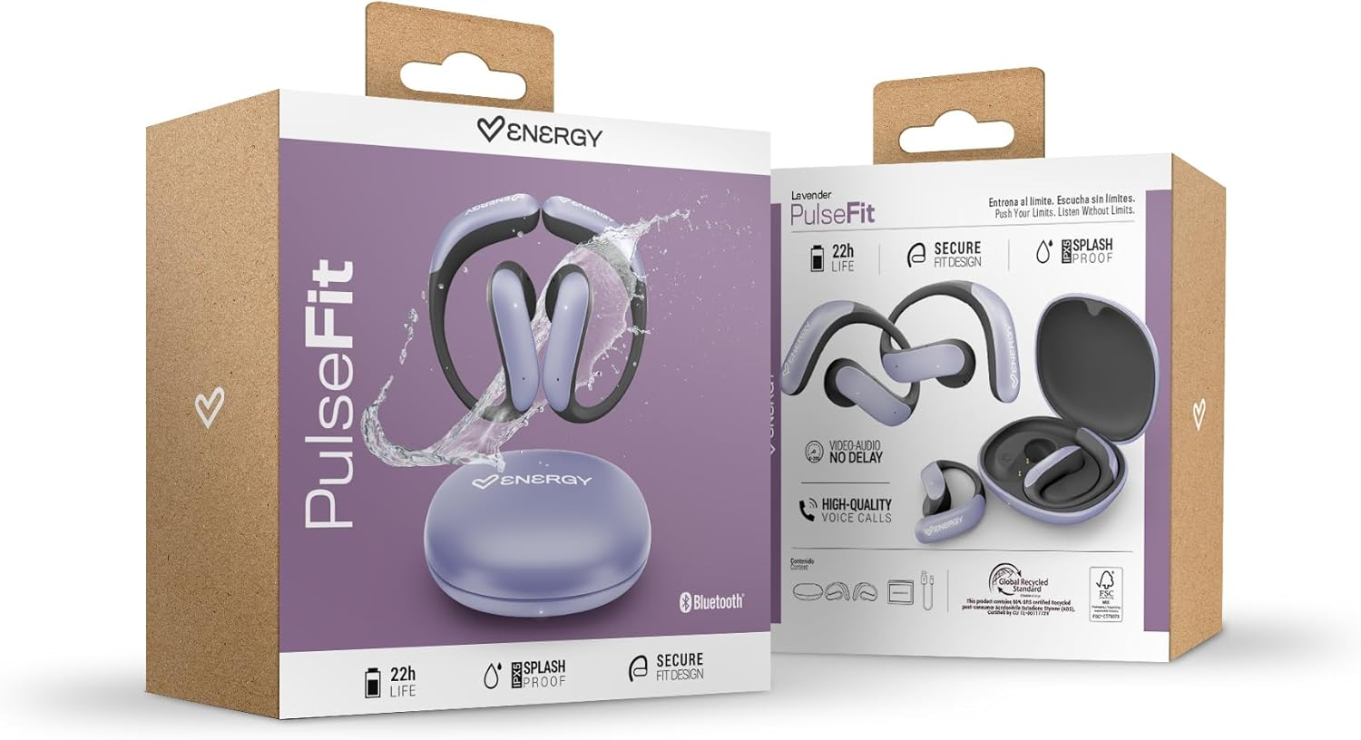 Energy Sistem Pulsefit Bluetooth Headphones (True Wireless, Bluetooth 5.4, Securefit, Video Audio No Delay, 22 Hours Battery Life, IPX5 Waterproof, Recycled Plastic GRS) image number 1