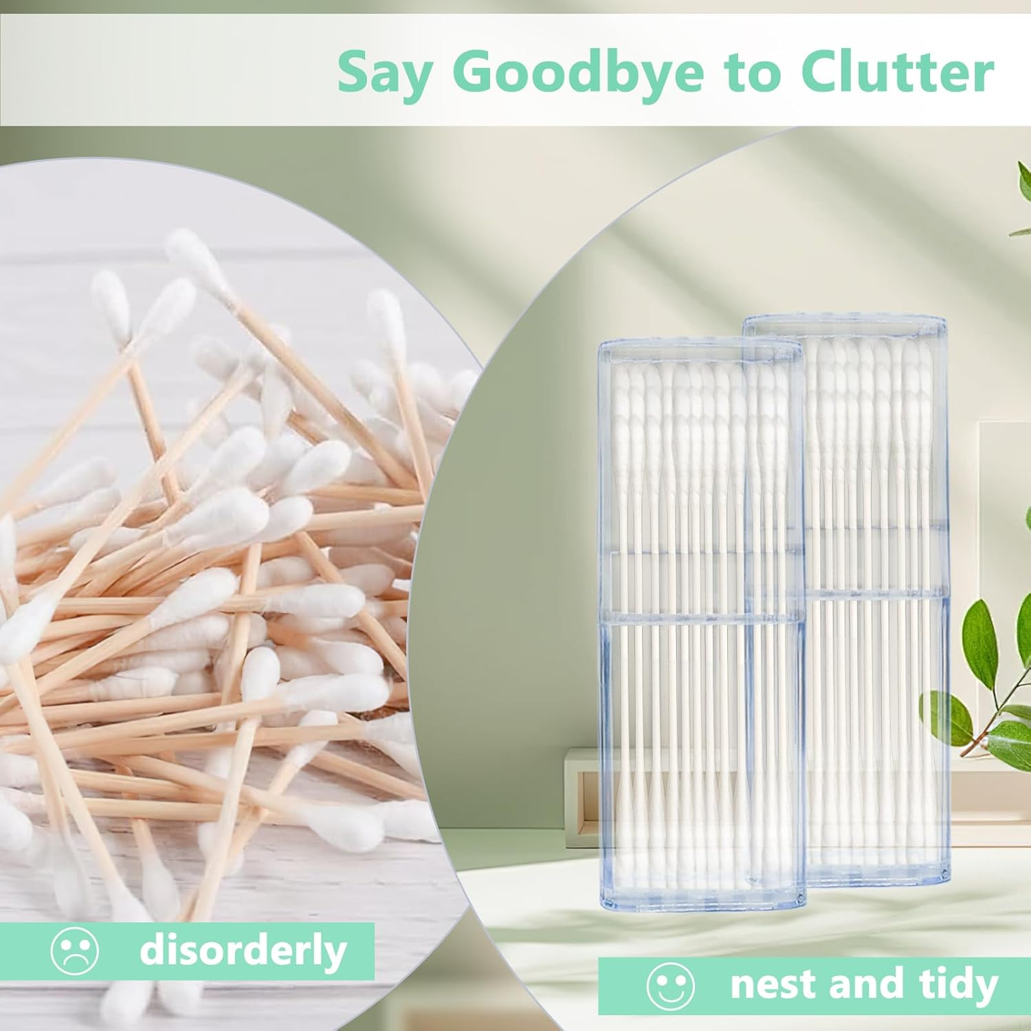 9 Pcs Mini Floss Qtip Travel Case，Flosser Cotton Swab Holder for Travel，Portable Transparent Flosser Dispenser Storage Case for Organize Small Items (White) image number 3