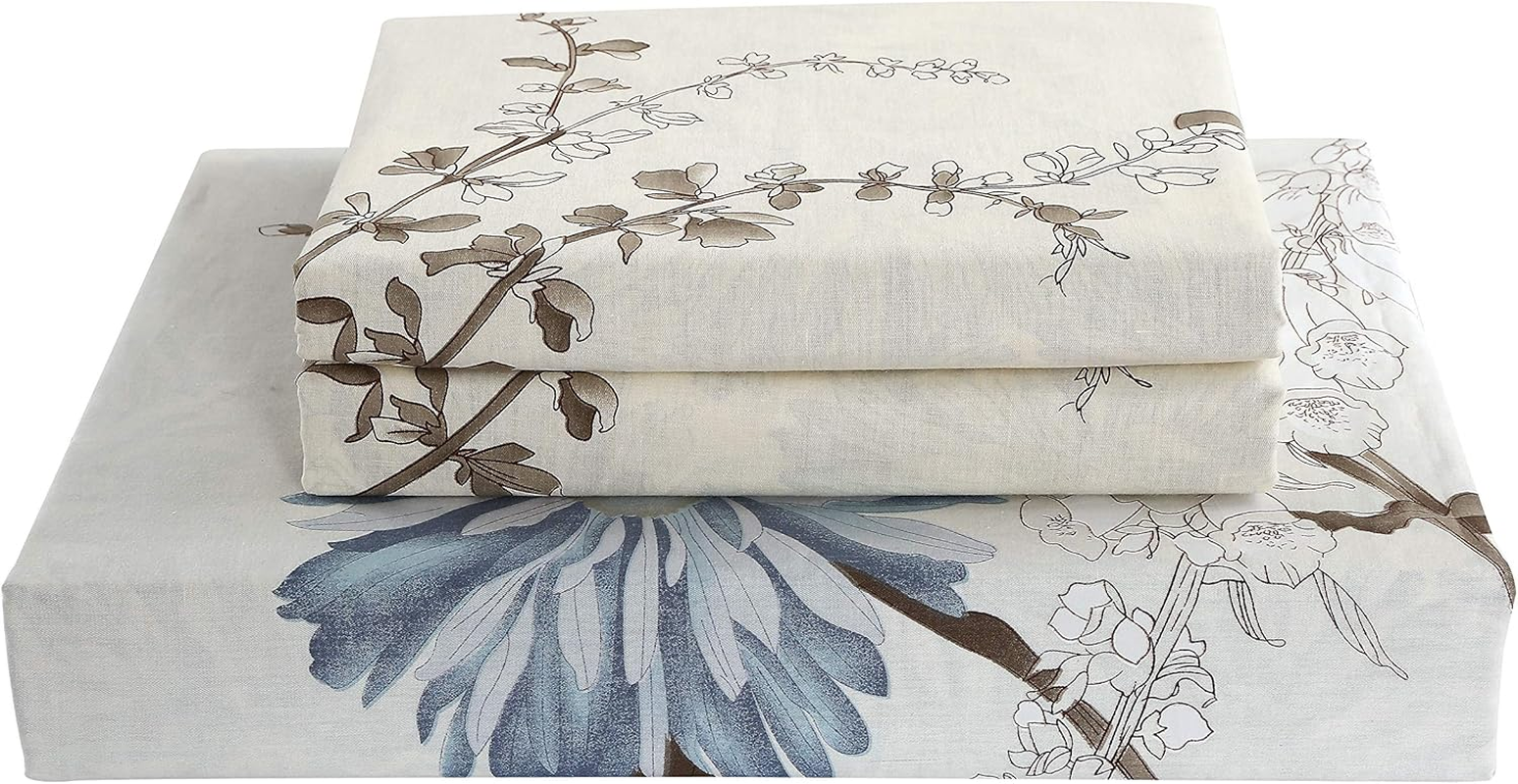 Swanson Beddings Daisy Silhouette Reversible Floral Print 3-Piece 100% Cotton Bedding Set: Duvet Cover and Two Pillow Shams (California King) (Comforter NOT Included) image number 5