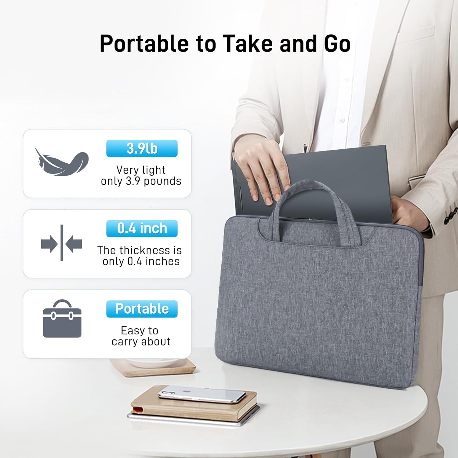 Laptop Screen Extender, 15.6'' Portable Triple Laptop Monitor Extender, Only One USB-C Connection, 1080P FHD, 360&deg; Rotation Compatible with Macos, Windows, Android, Fit 11-17'' Laptops image number 6