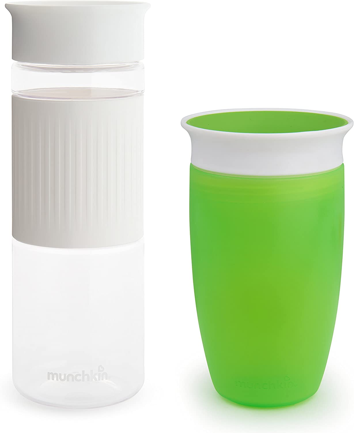 Munchkin Miracle 360 Hydration Set, 2 Pack, 24 Ounce and 10 Ounce, Green and White image number 3