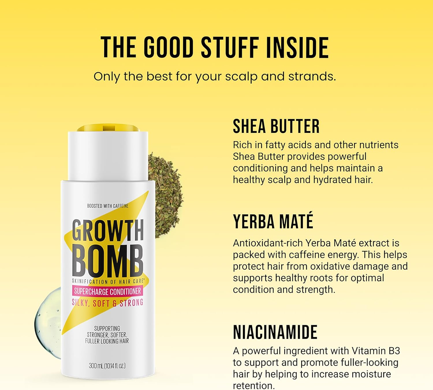 Growth Bomb Hair Strength & Length Power Cleanse Formula Conditioner 300Ml image number 4