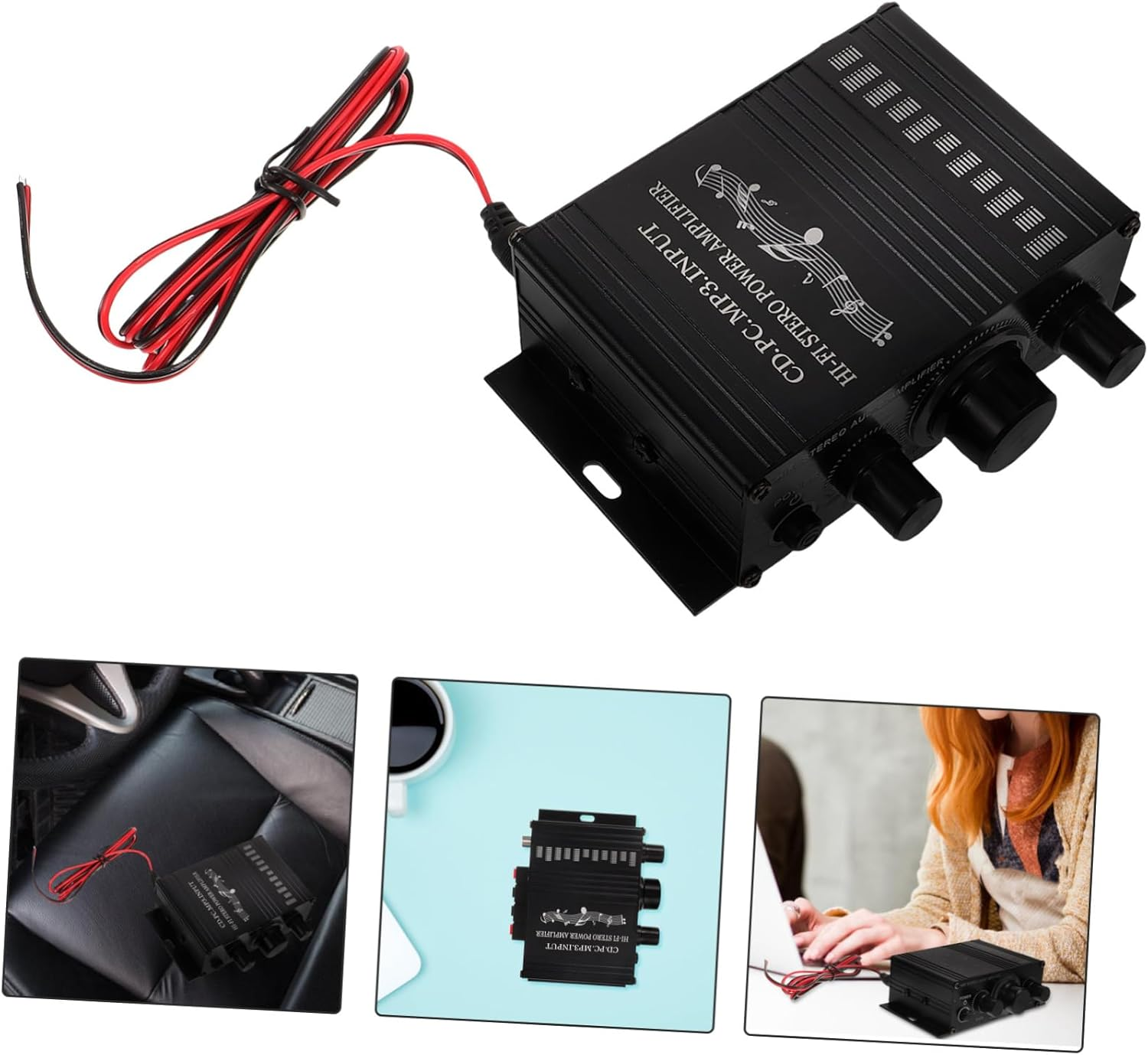 SEWOART Mini Stereo Amplifier Amplifier for Home Car and Motorcycle Audio Systems Easy Operation and Sound image number 3