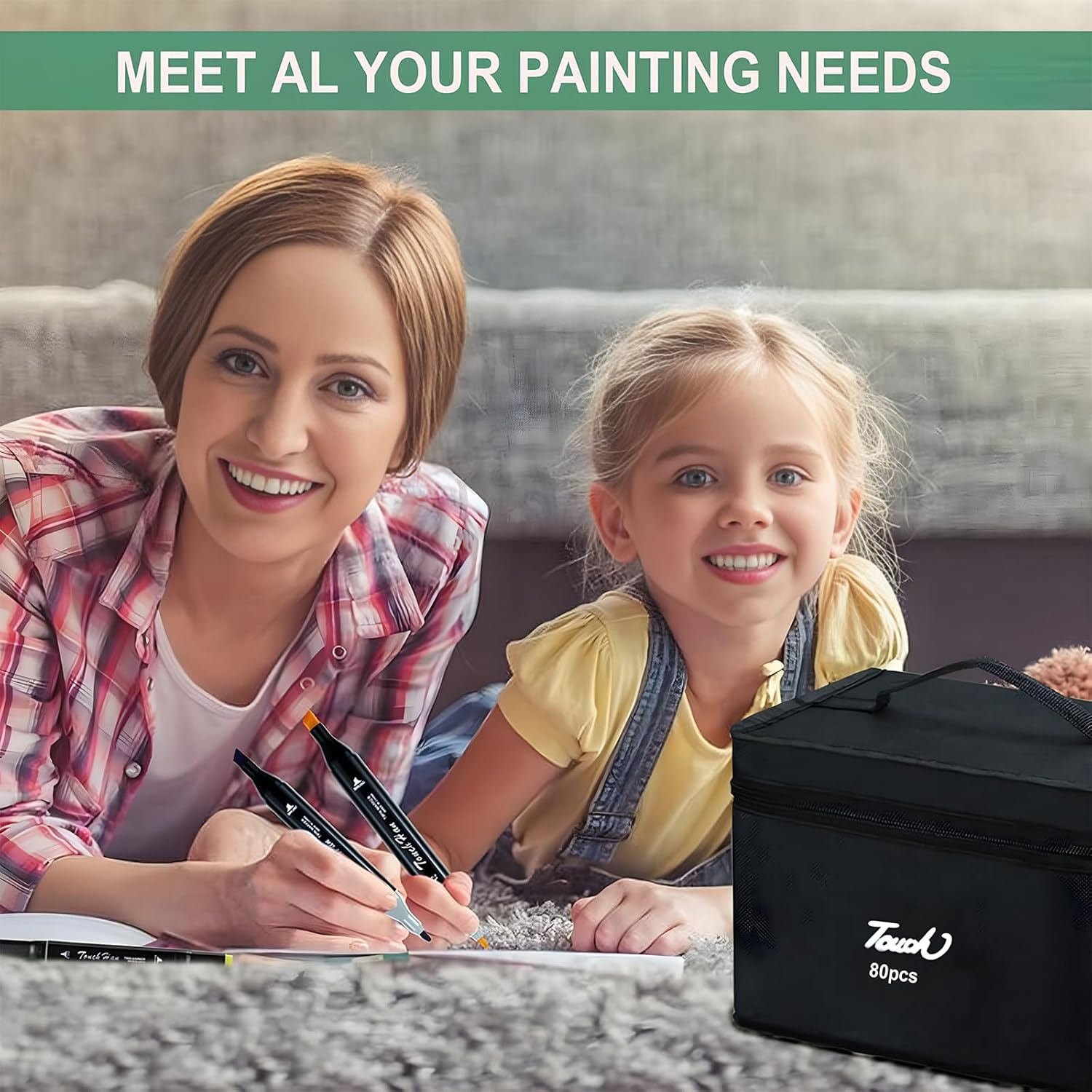 Misitti 80 Colors Alcohol Markers Artist Drawing Art Dual Tip Markers Perfect for Kids Boys Girls Students Adult(Black Shell) image number 3